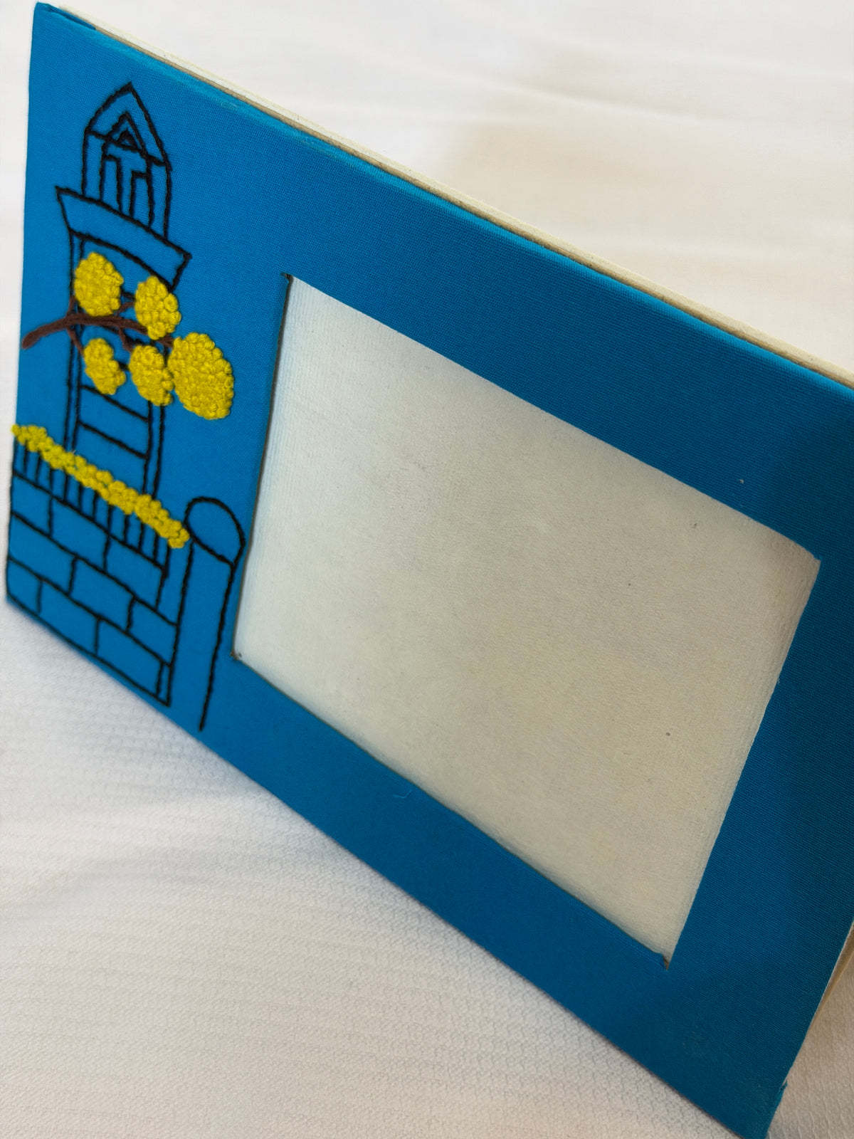 Hand embroidered light weight photo frame - colors and designs options available