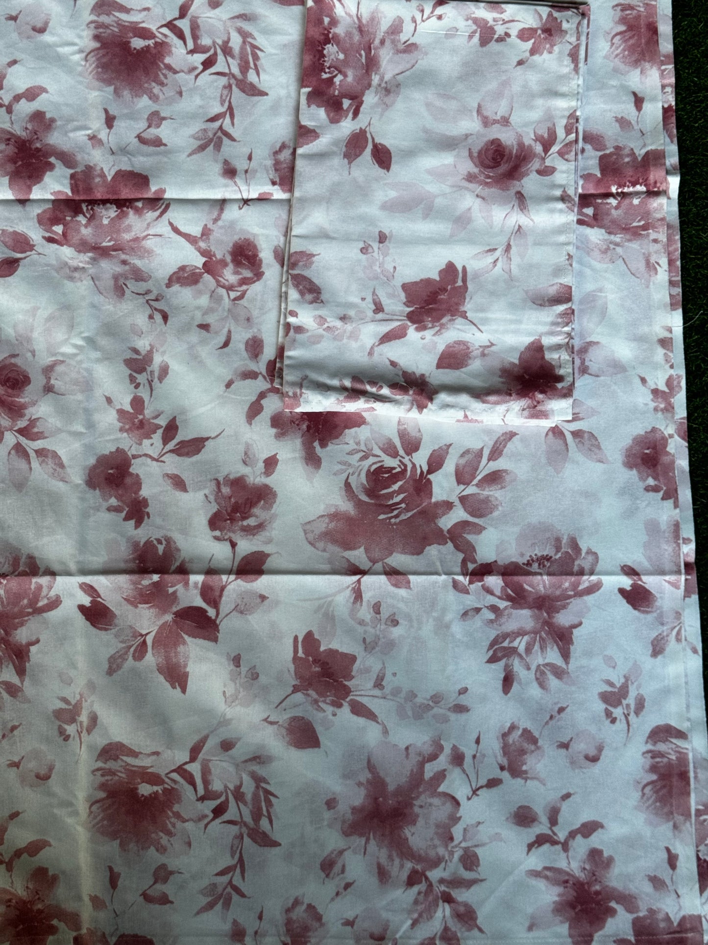 Vintage roses print - cotton king size bedsheet with 2 pillow cases