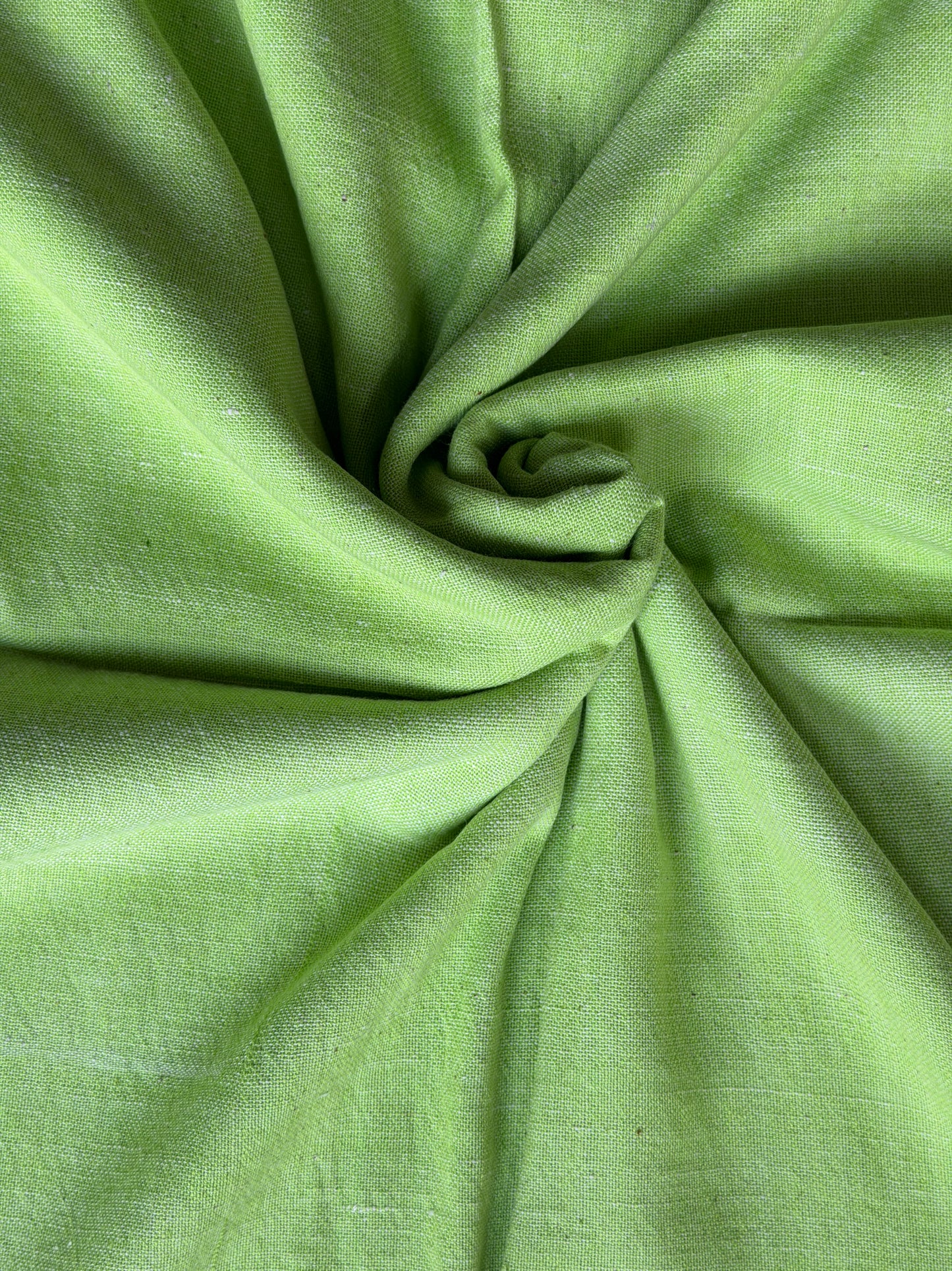 Green plain cotton hand spun, hand woven fabric