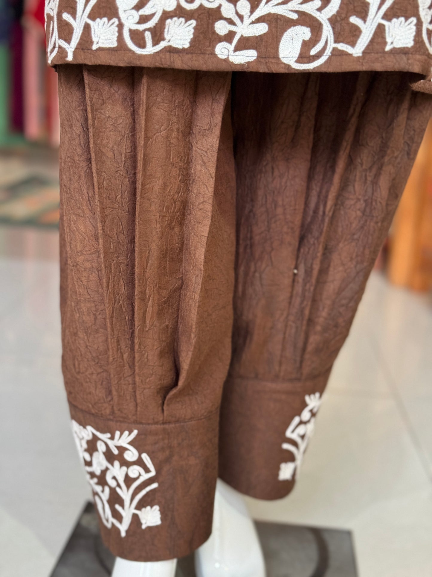 Aari embroidered kurti, pants - 2 piece set