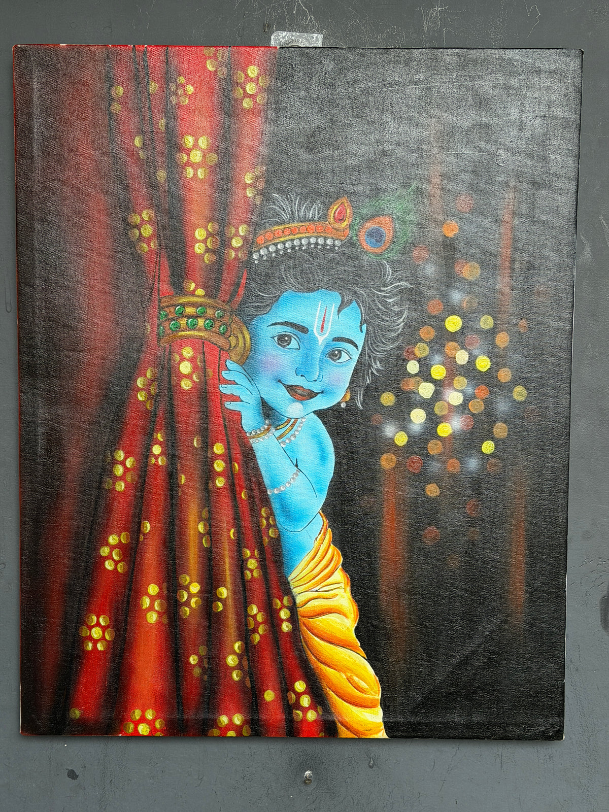 Chinni Krishna - acrylic colors painting on stretched canvas 24 x 30 inches
