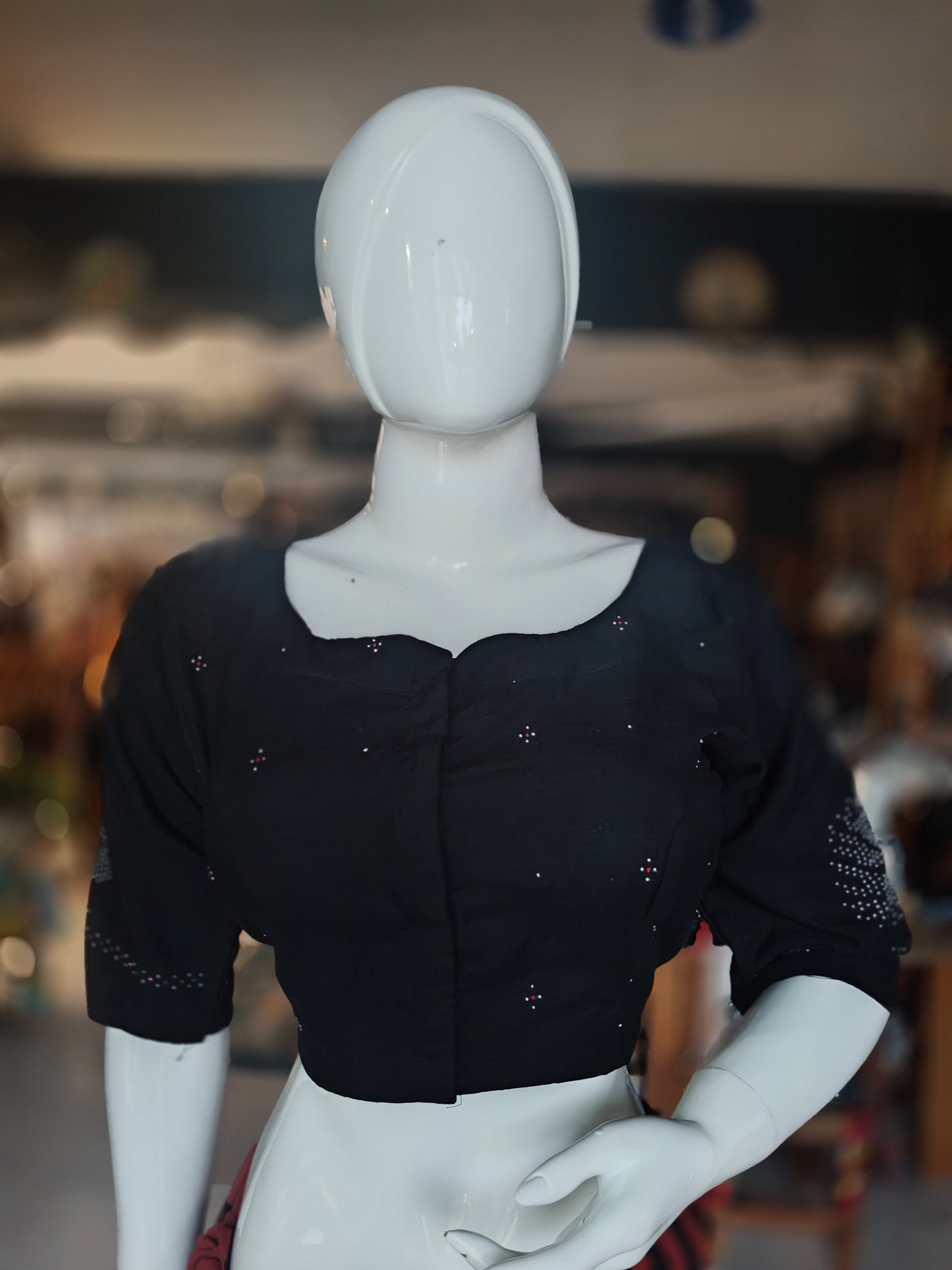 Tangaliya handloom cotton elbow sleeves blouse