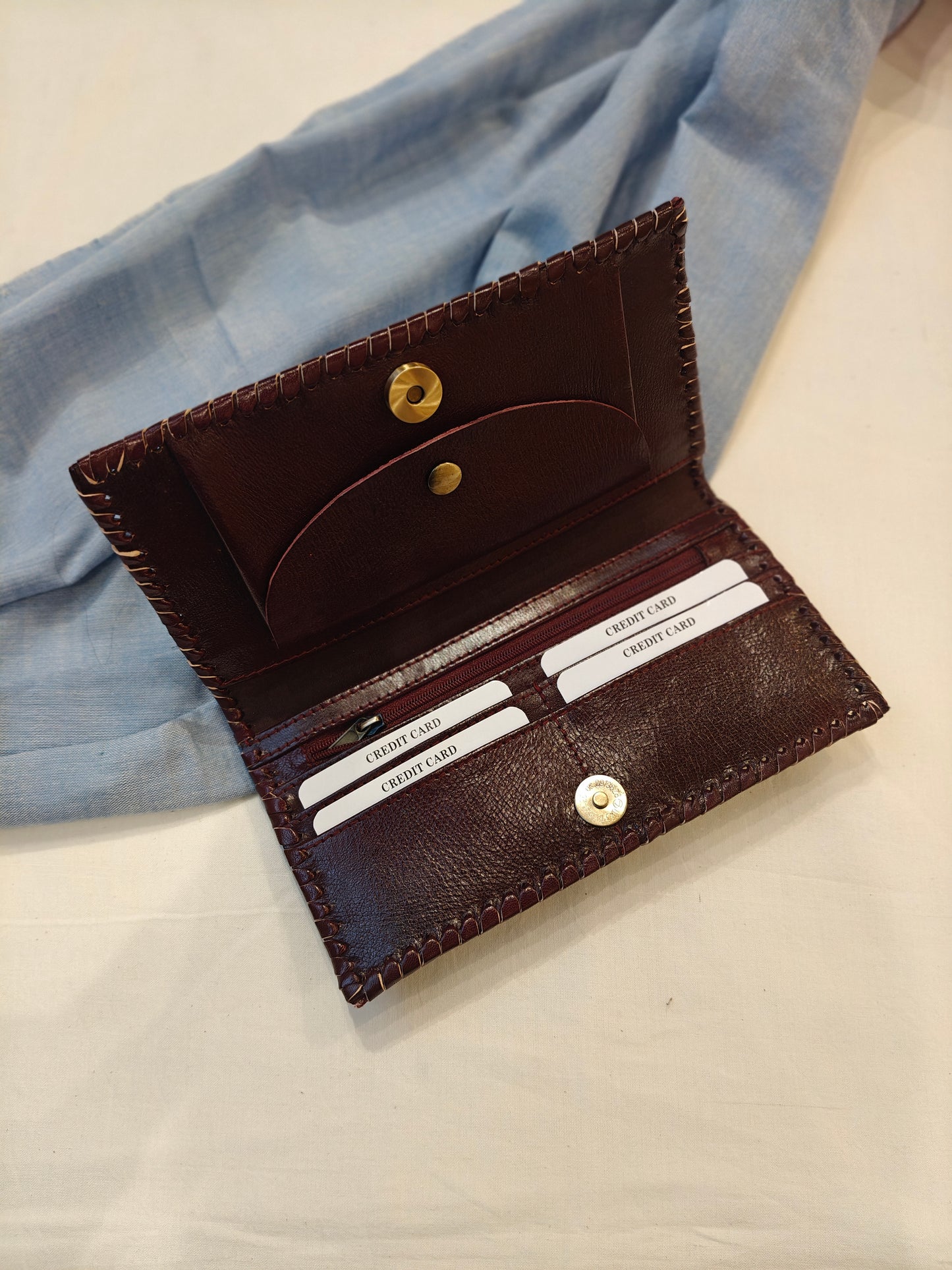 Leather hand crafted ladies wallet
