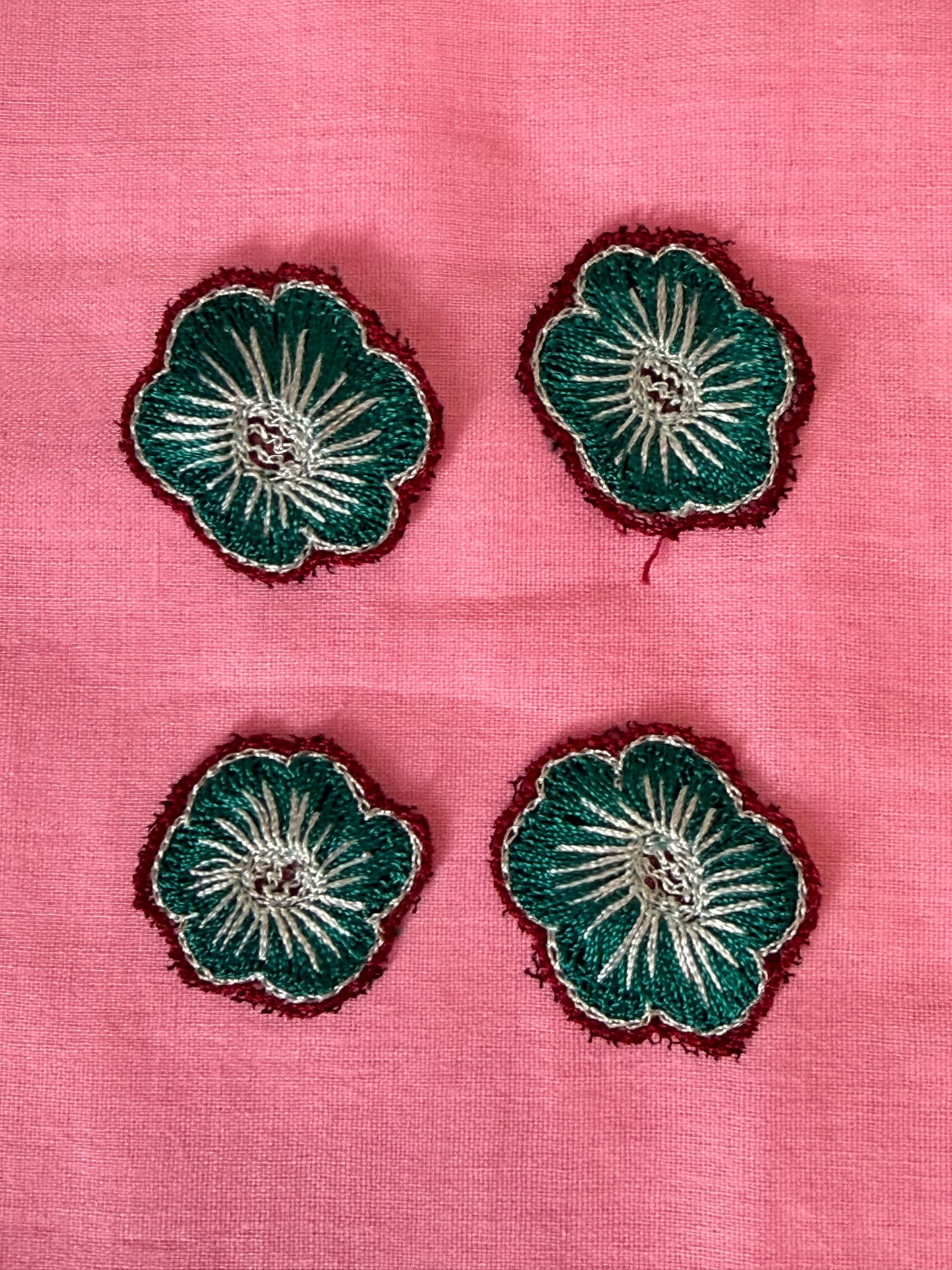 Small flowers embroidered patch  - colour options available