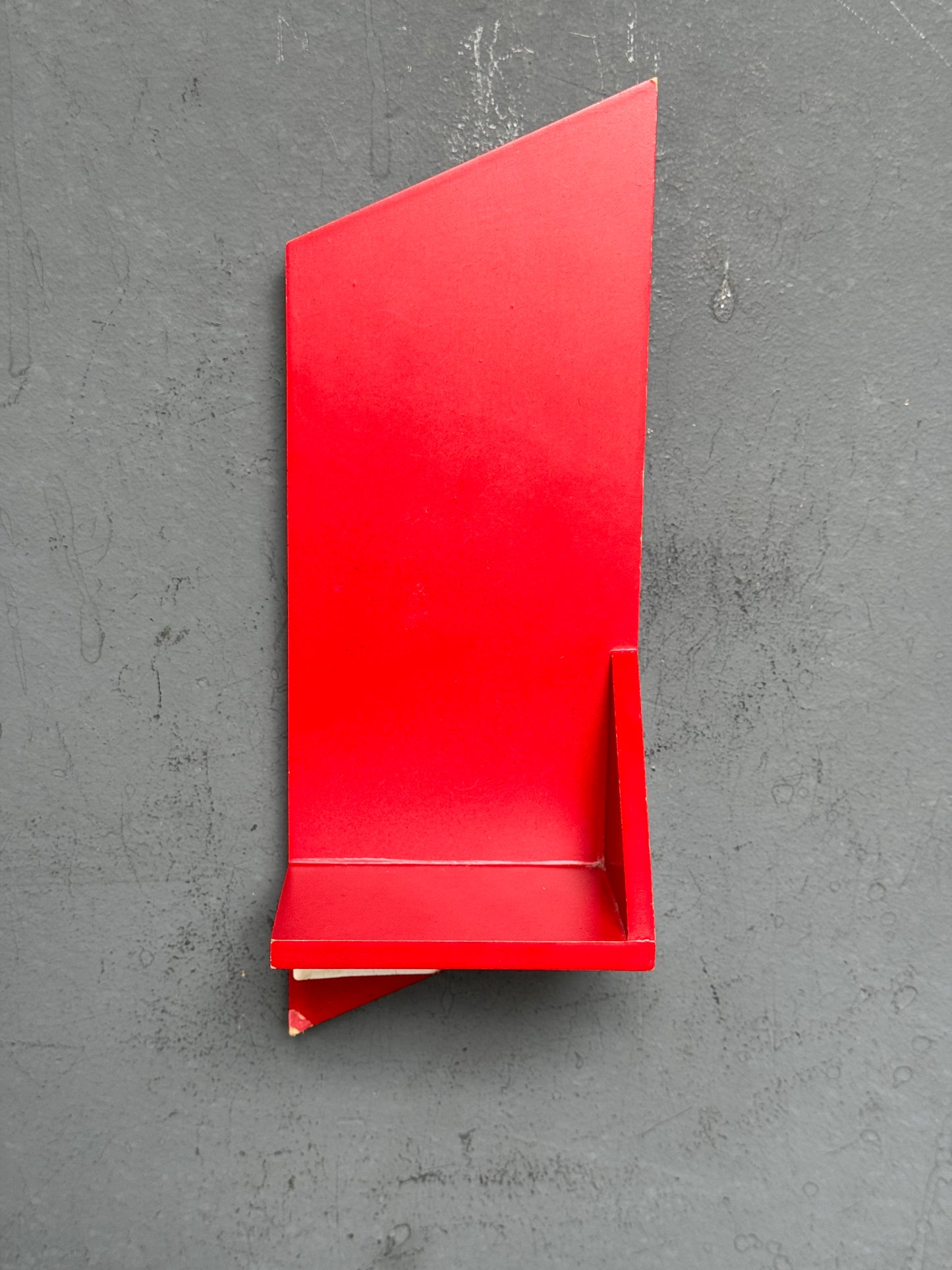 Red wooden wall shelf