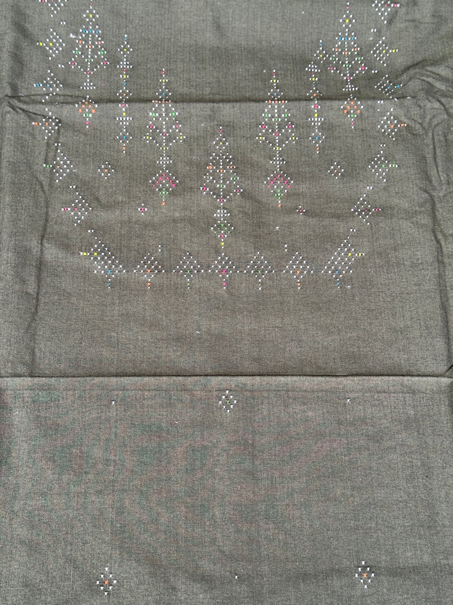 Tangaliya dot weave handwoven soft cotton unstitched kurti fabric - color and design options available