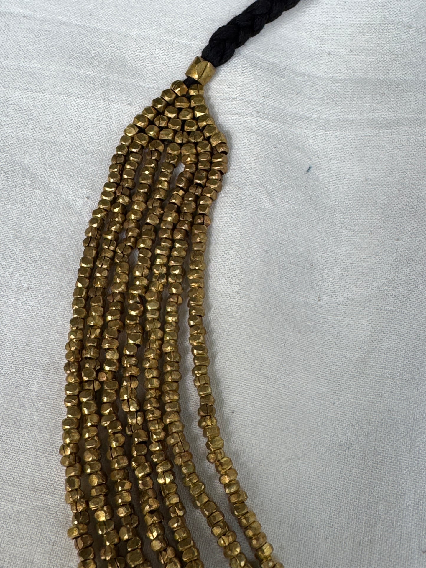 7 layered dokra brass beads handcrafted neckpiece