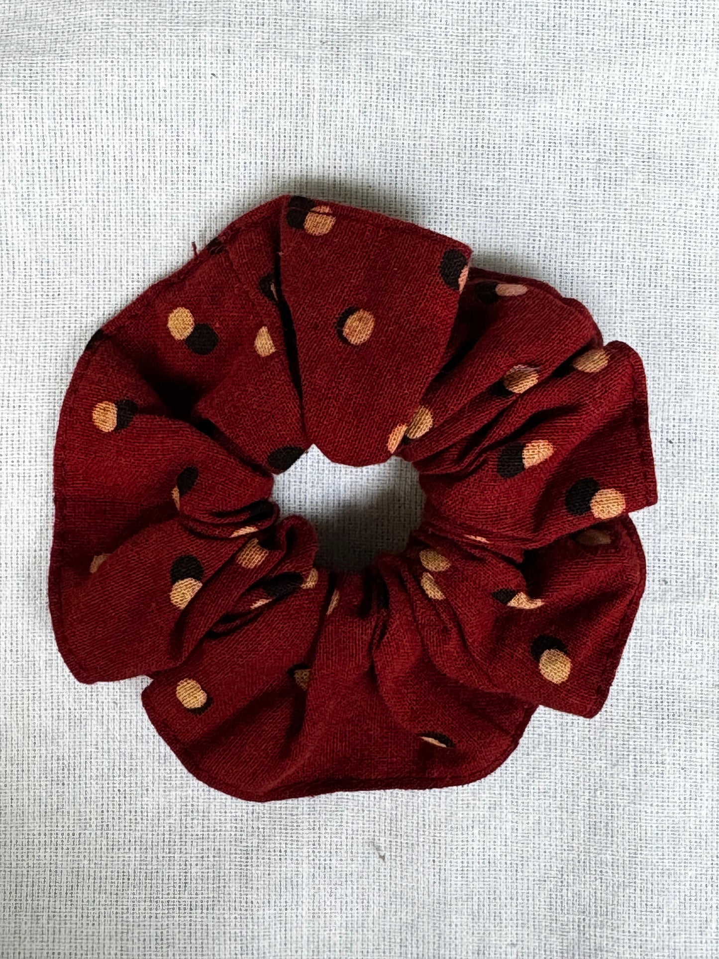 Hair scrunchie - natural dyed hand block printed cotton hair tie