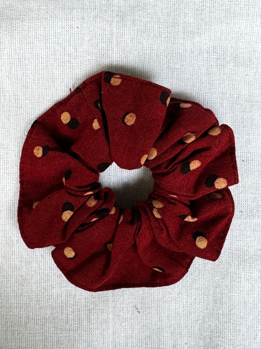 Hair scrunchie - natural dyed hand block printed cotton hair tie