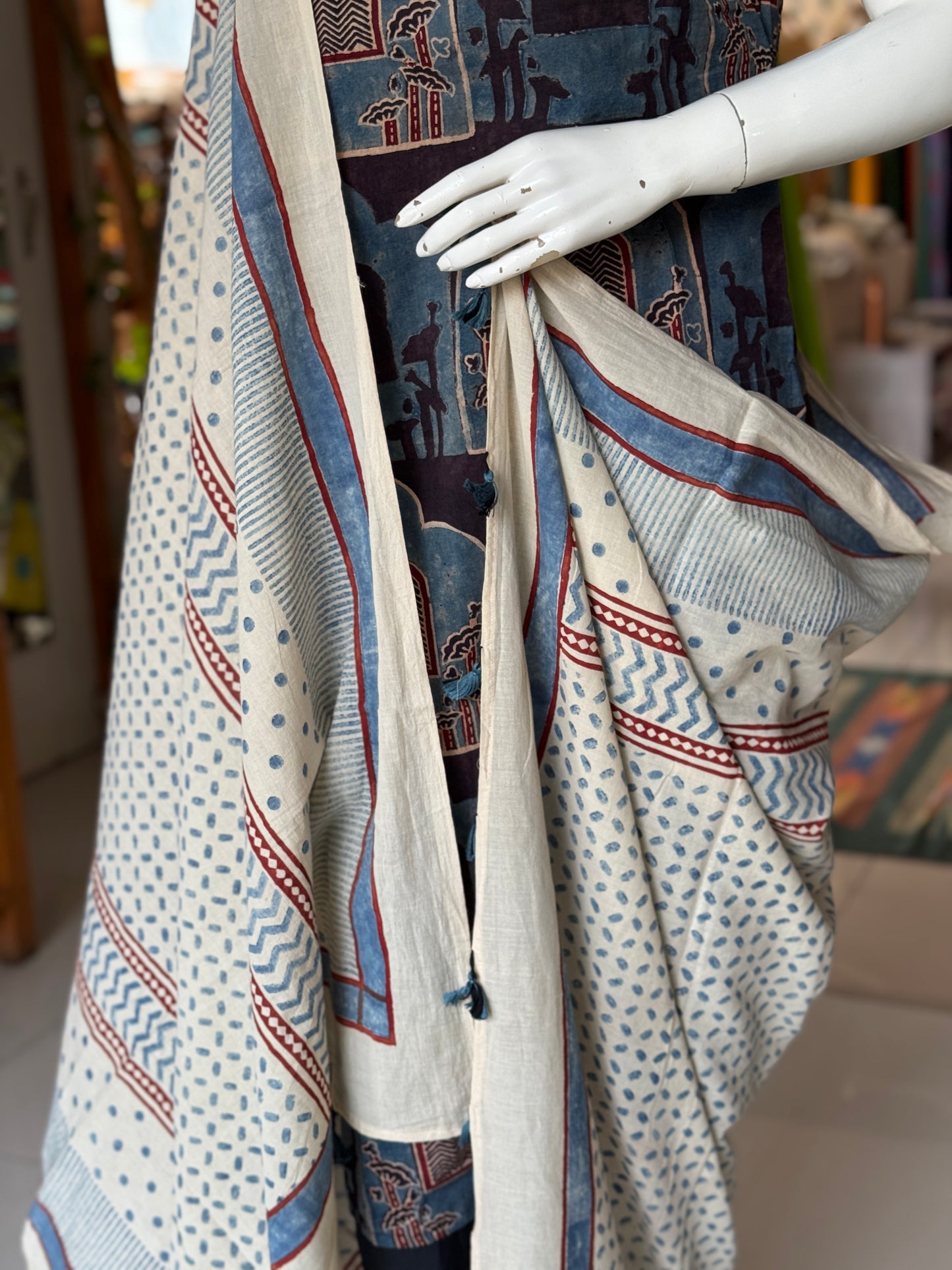 Hand block printed cotton dupatta - colour n designs options available