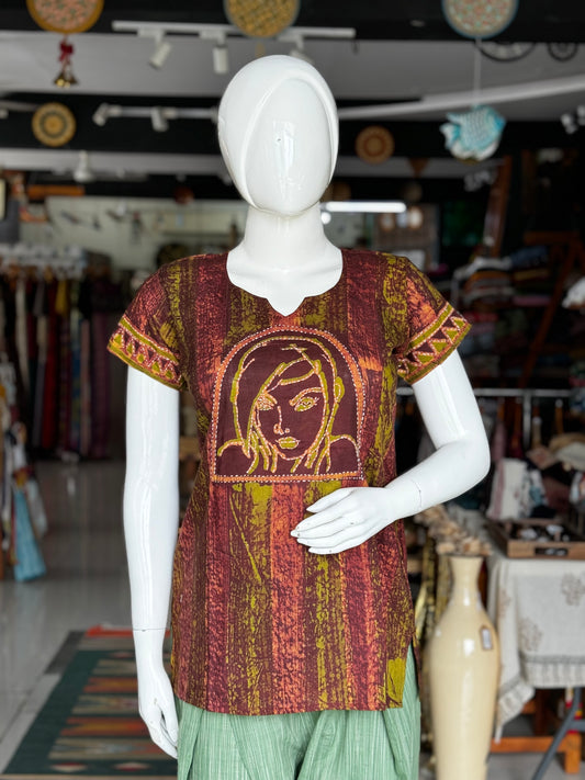 Batik hand embroidery cotton tunic