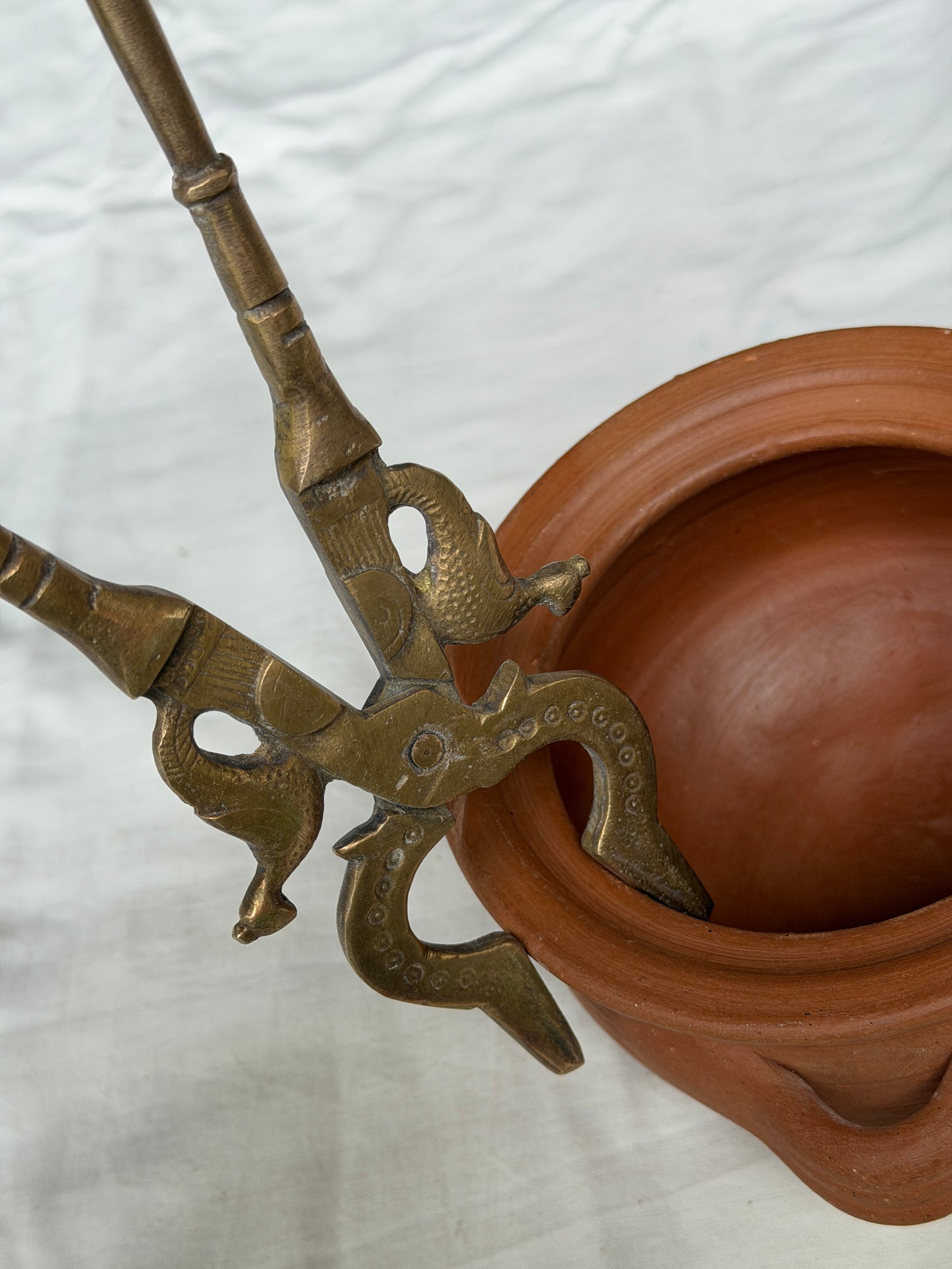 Kitchen tongs / pakkad/ pattakara in brass - peacocks design