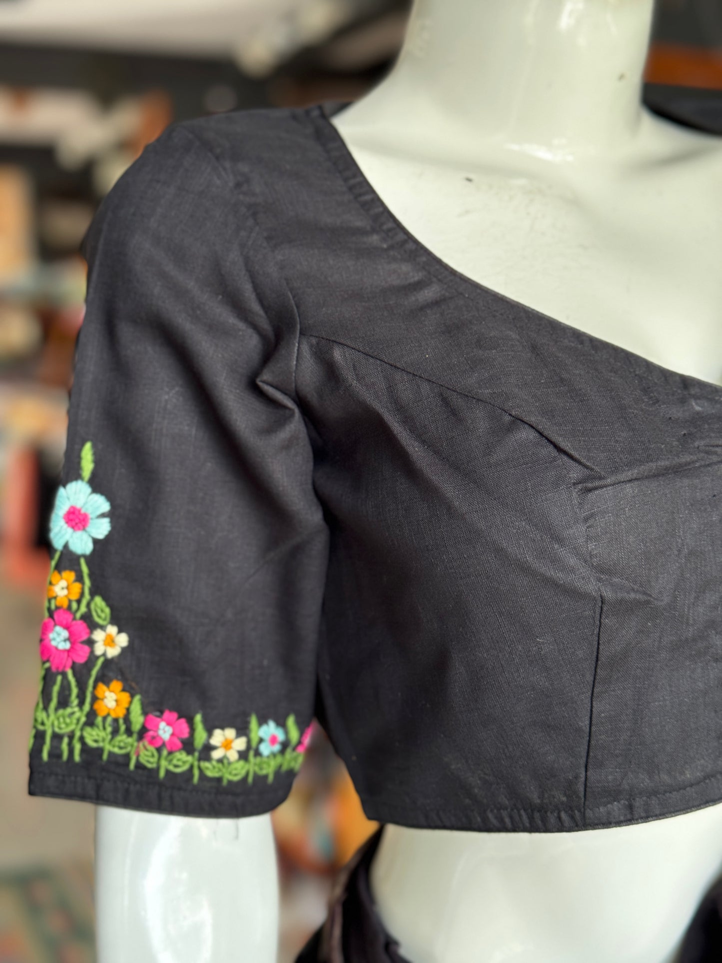 Butterfly garden - cotton hand embroidered blouse - colors available