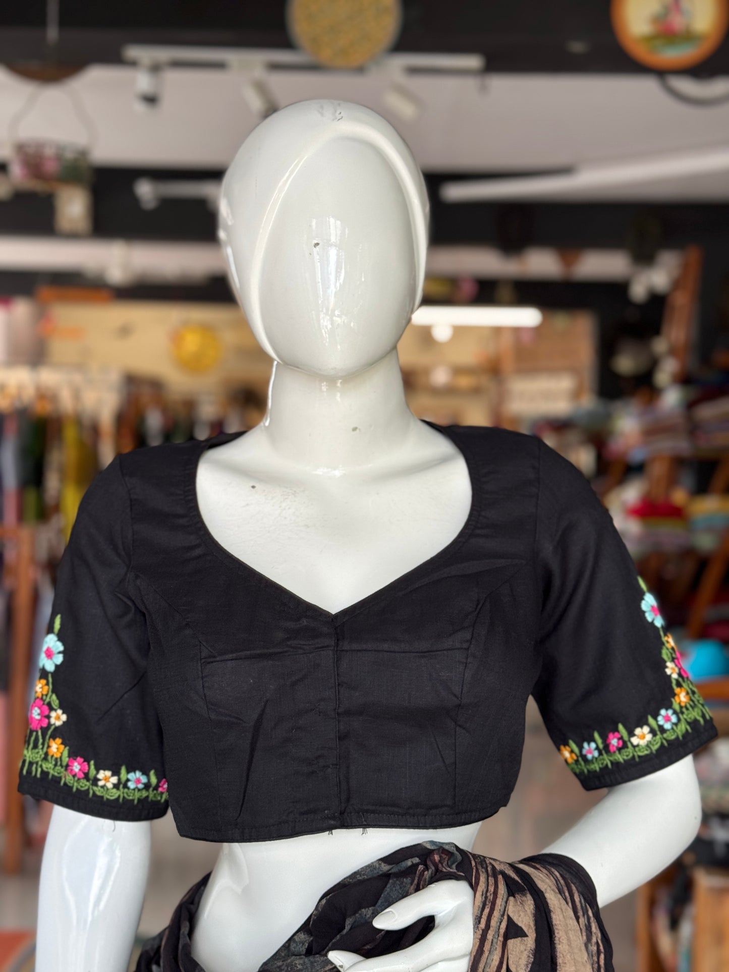 Butterfly garden - cotton hand embroidered blouse - colors available