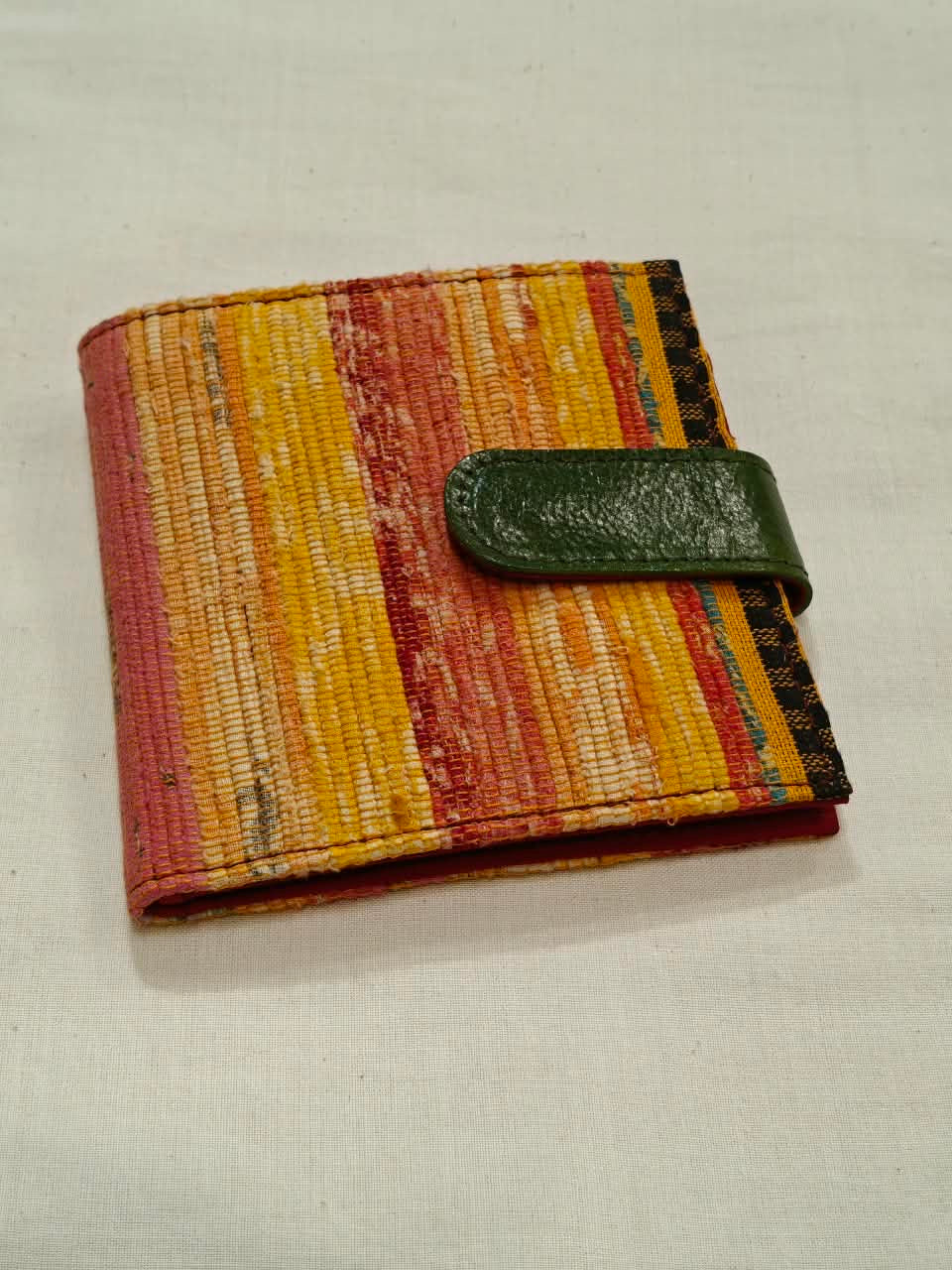 Kesh upcycled cotton handwoven fabric foldable wallet