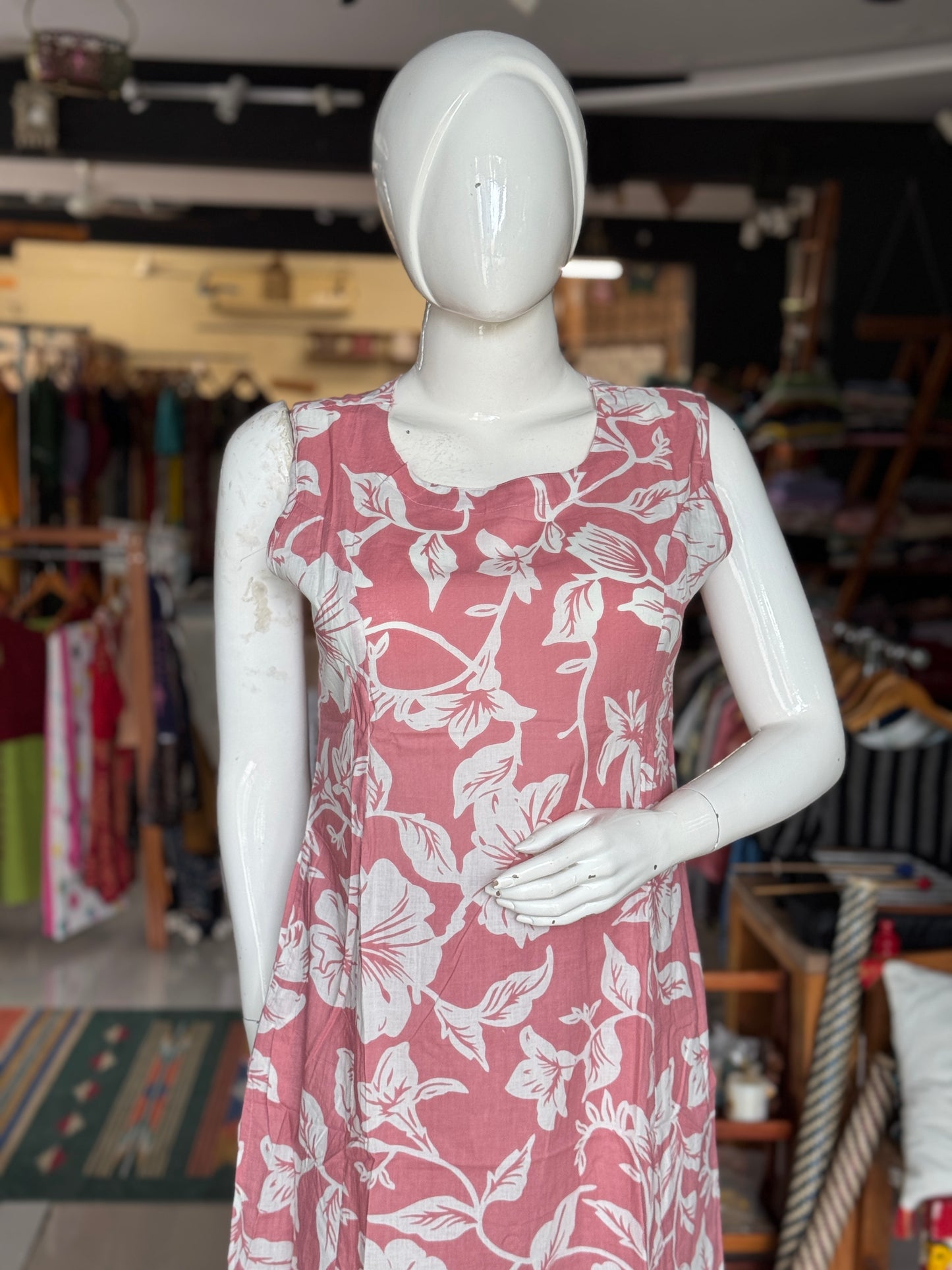 Floral print sleeveless cotton kurti, flared pants - coord set , 2 piece - multiple colors options