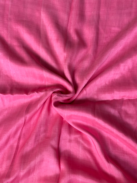 Light pink soft n light mulberry silk handwoven plain fabric