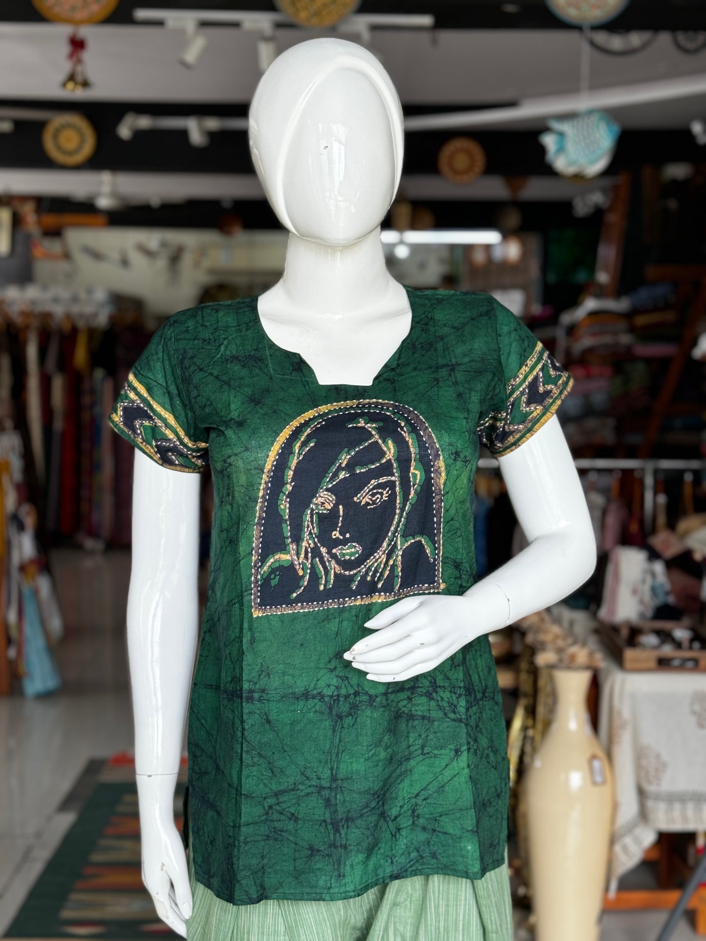 Batik hand embroidery cotton tunic