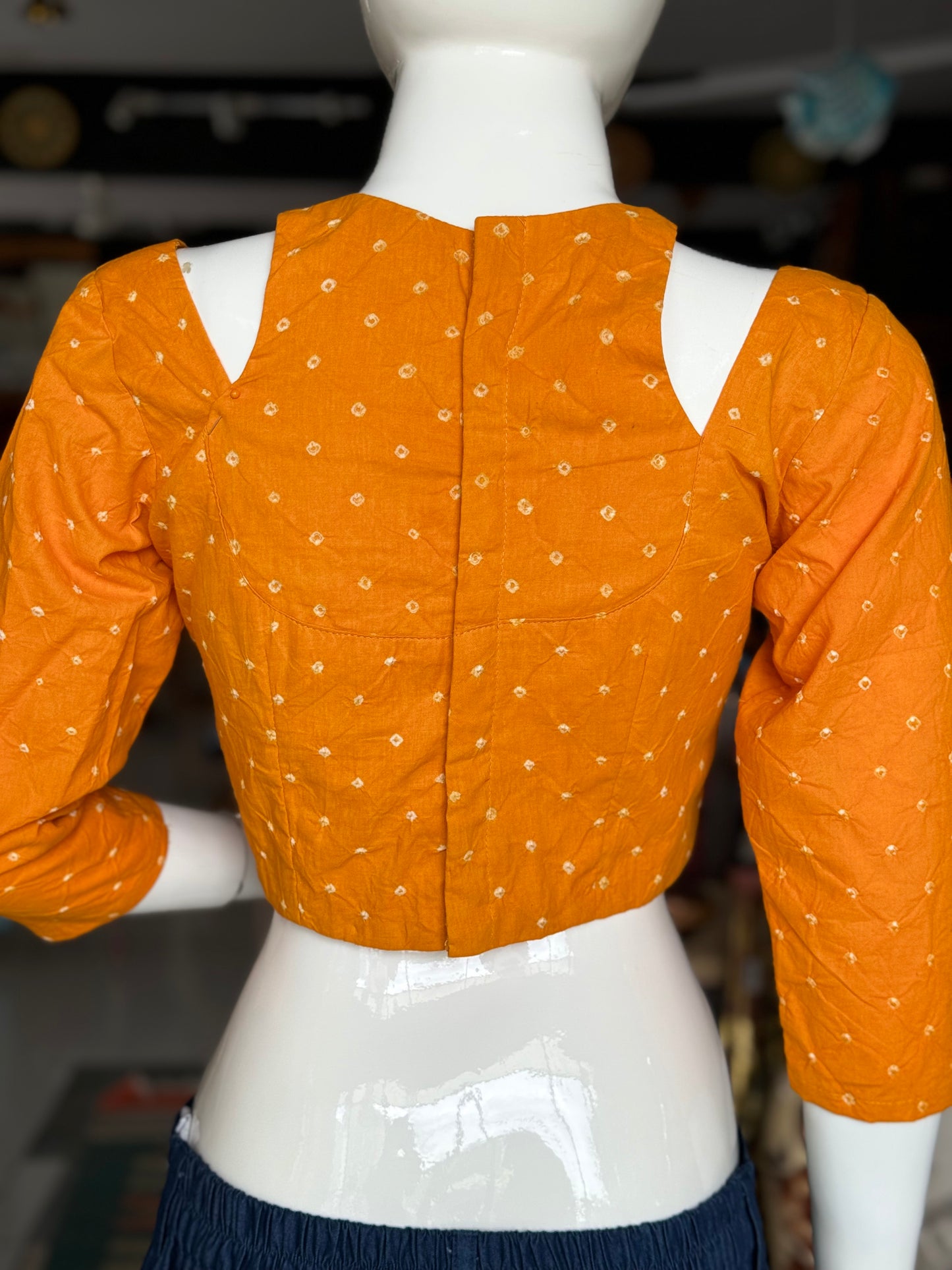 Mango yellow cotton hand tie bandini blouse