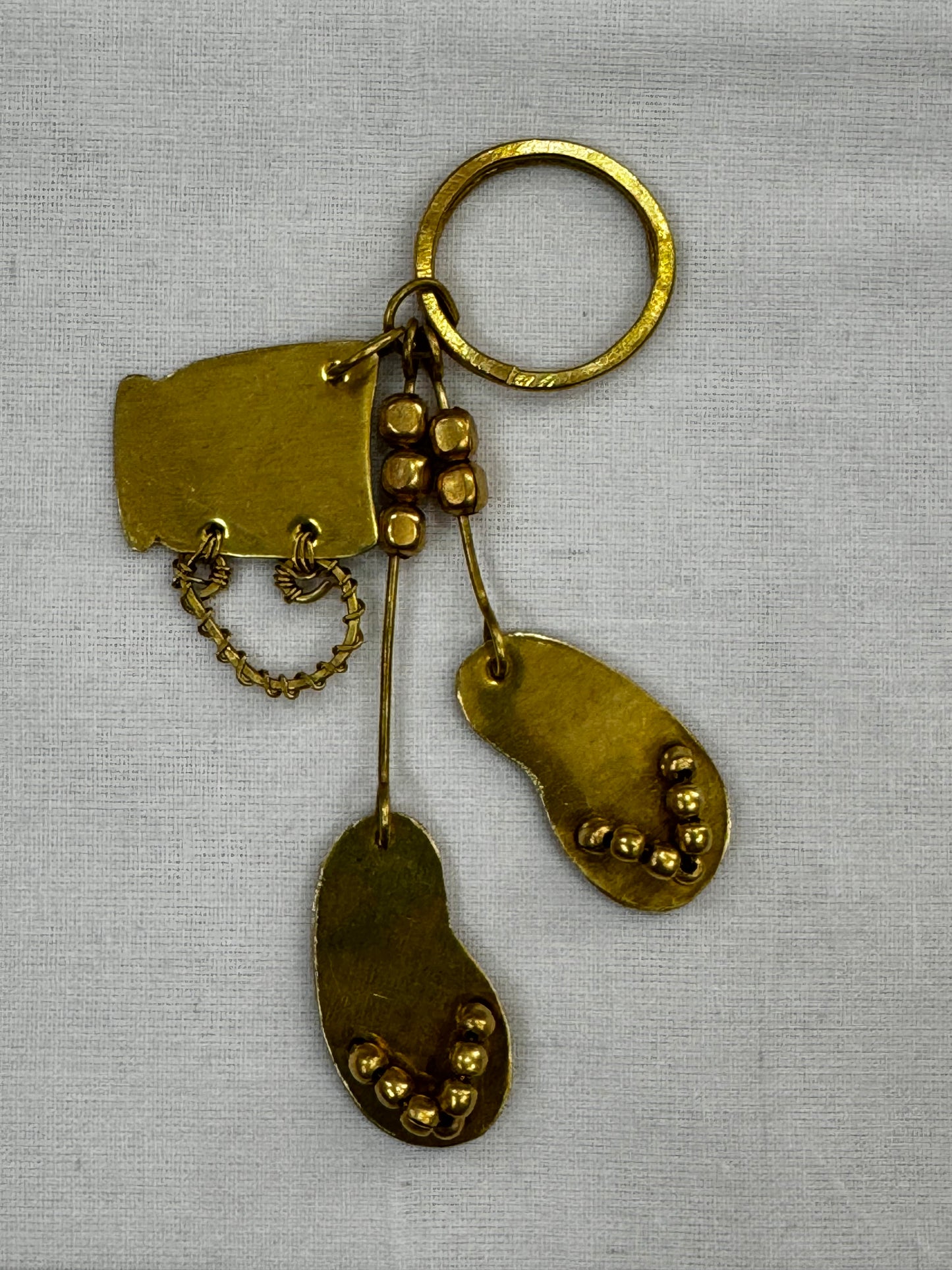 Quirky Brass key ring - handcrafted