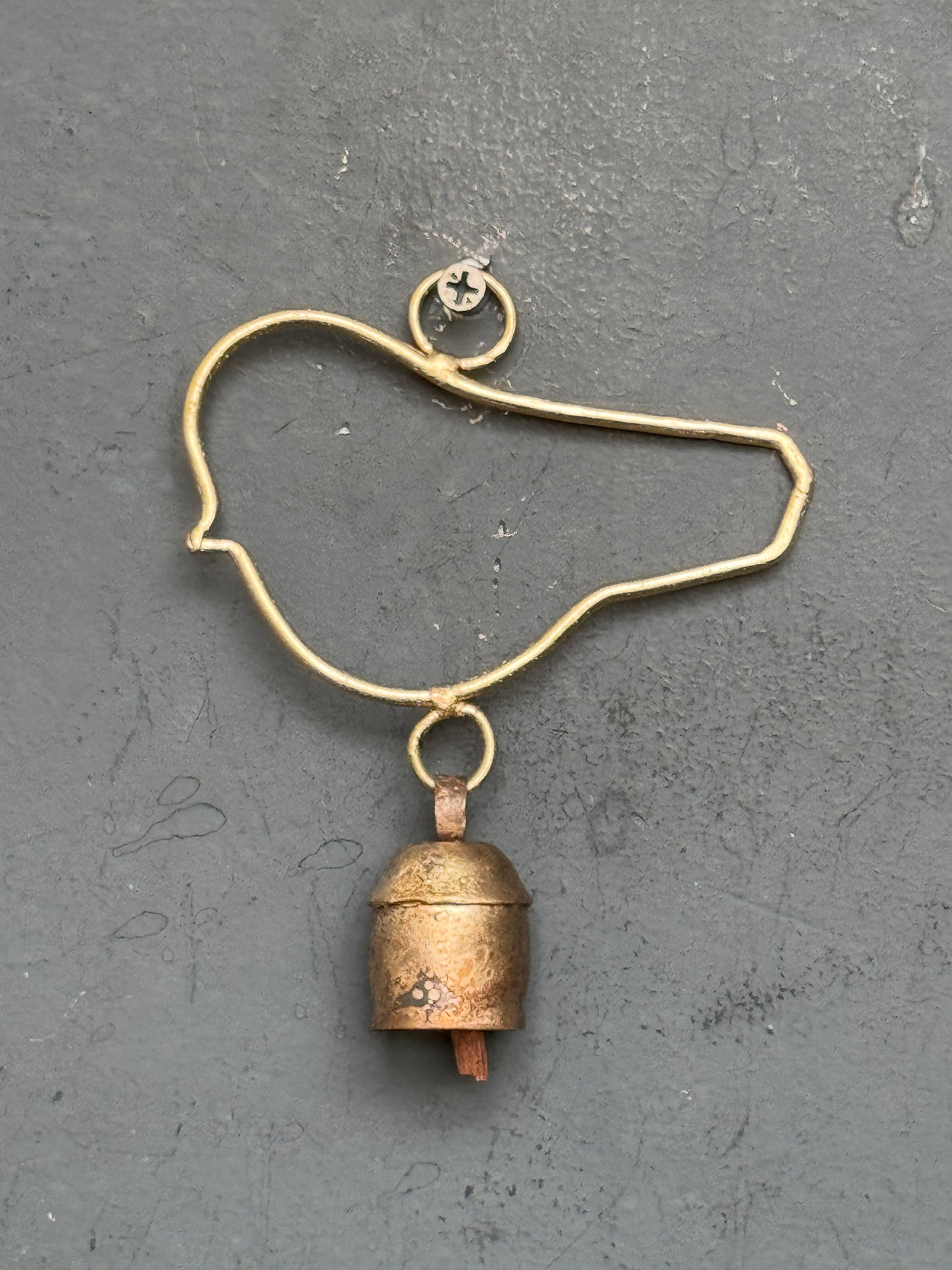 Bird - copper handcrafted bell hanging