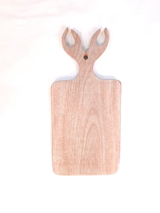 Reindeer shaped handcrafted Neem wood chopping board / platter