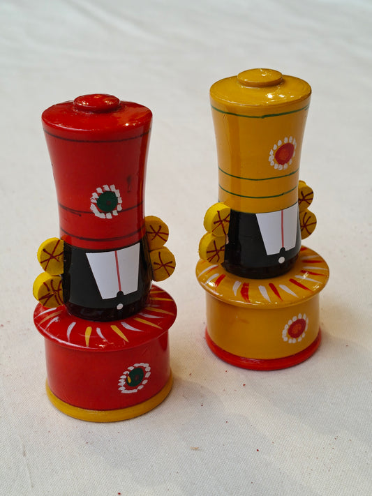 Balaji box haldi kumkum pair - hand crafted wooden traditional return gift