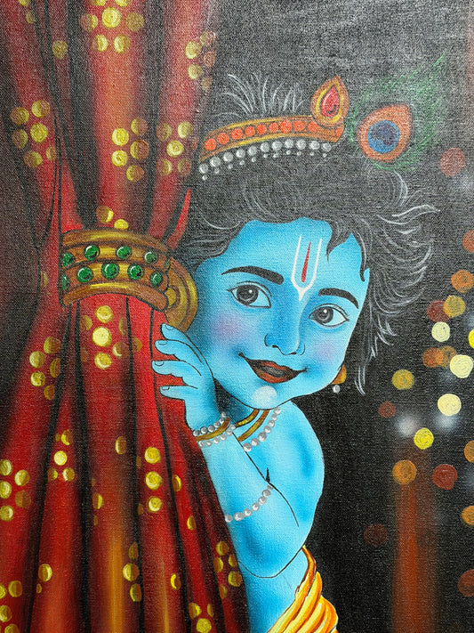 Chinni Krishna - acrylic colors painting on stretched canvas 24 x 30 inches