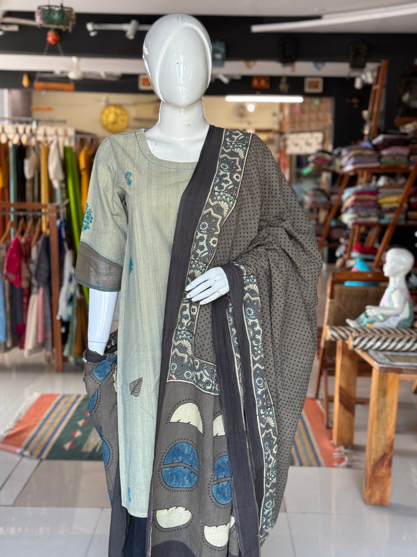 Hand block printed cotton dupatta - colour n designs options available