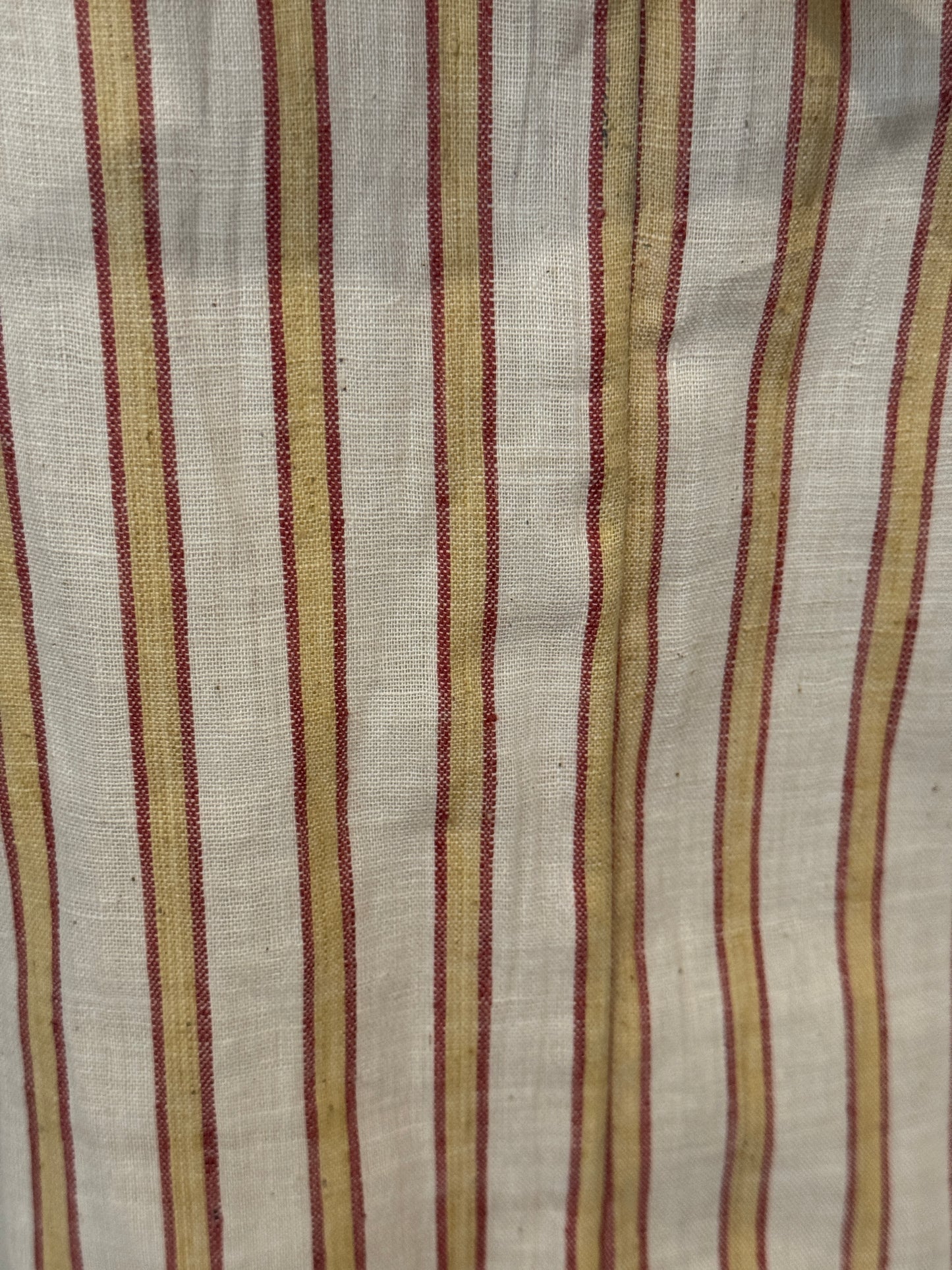 Yellow off white stripes straight kurti - hand spun, handwoven, natural dyed cotton straight kurti