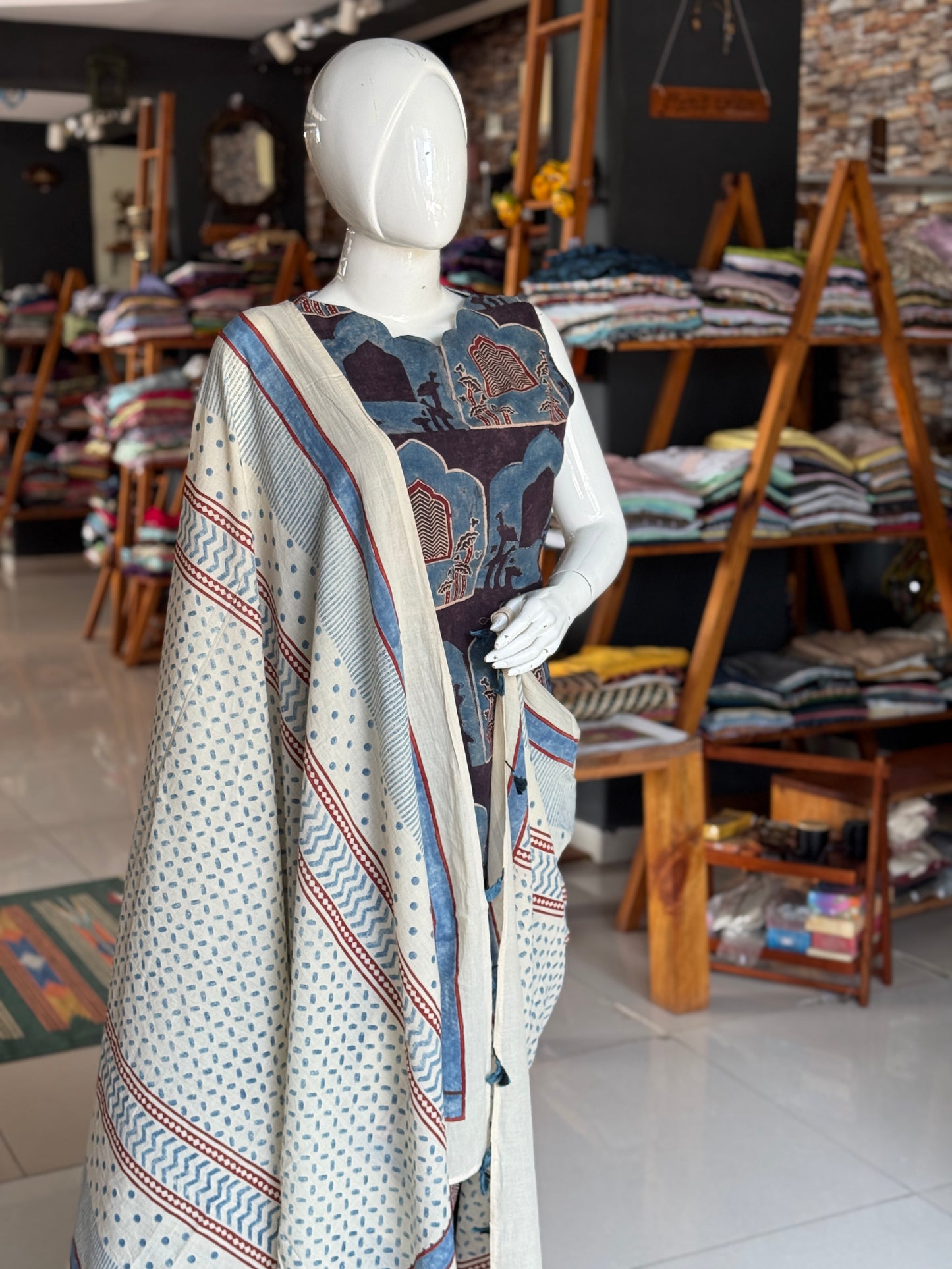 Hand block printed cotton dupatta - colour n designs options available