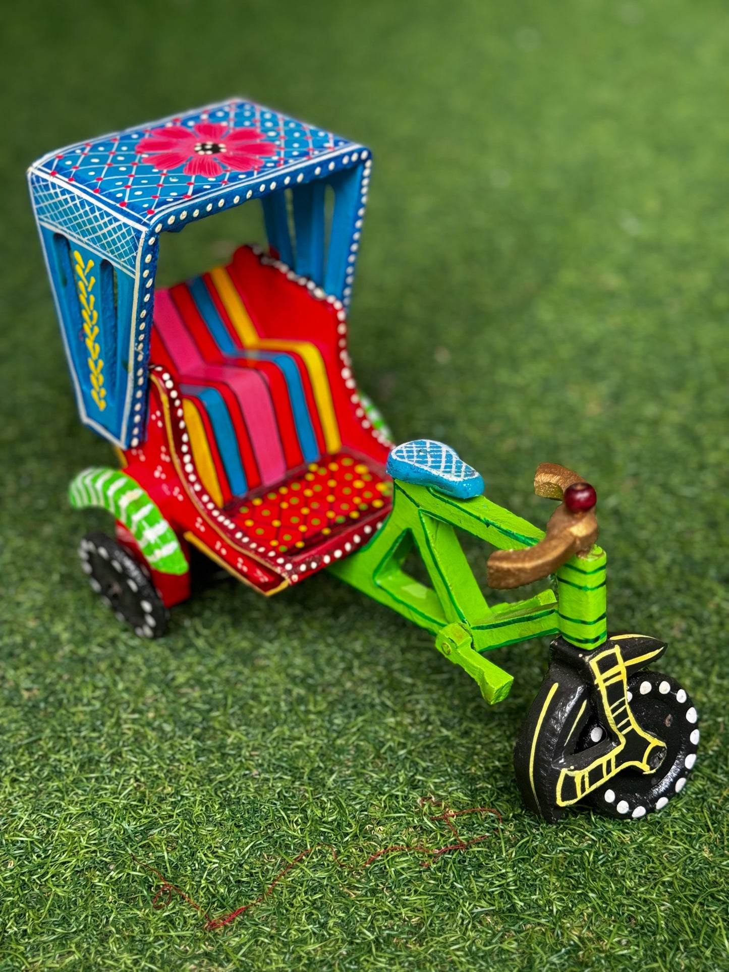 Rickshaw - Hand painted wooden decorative - big