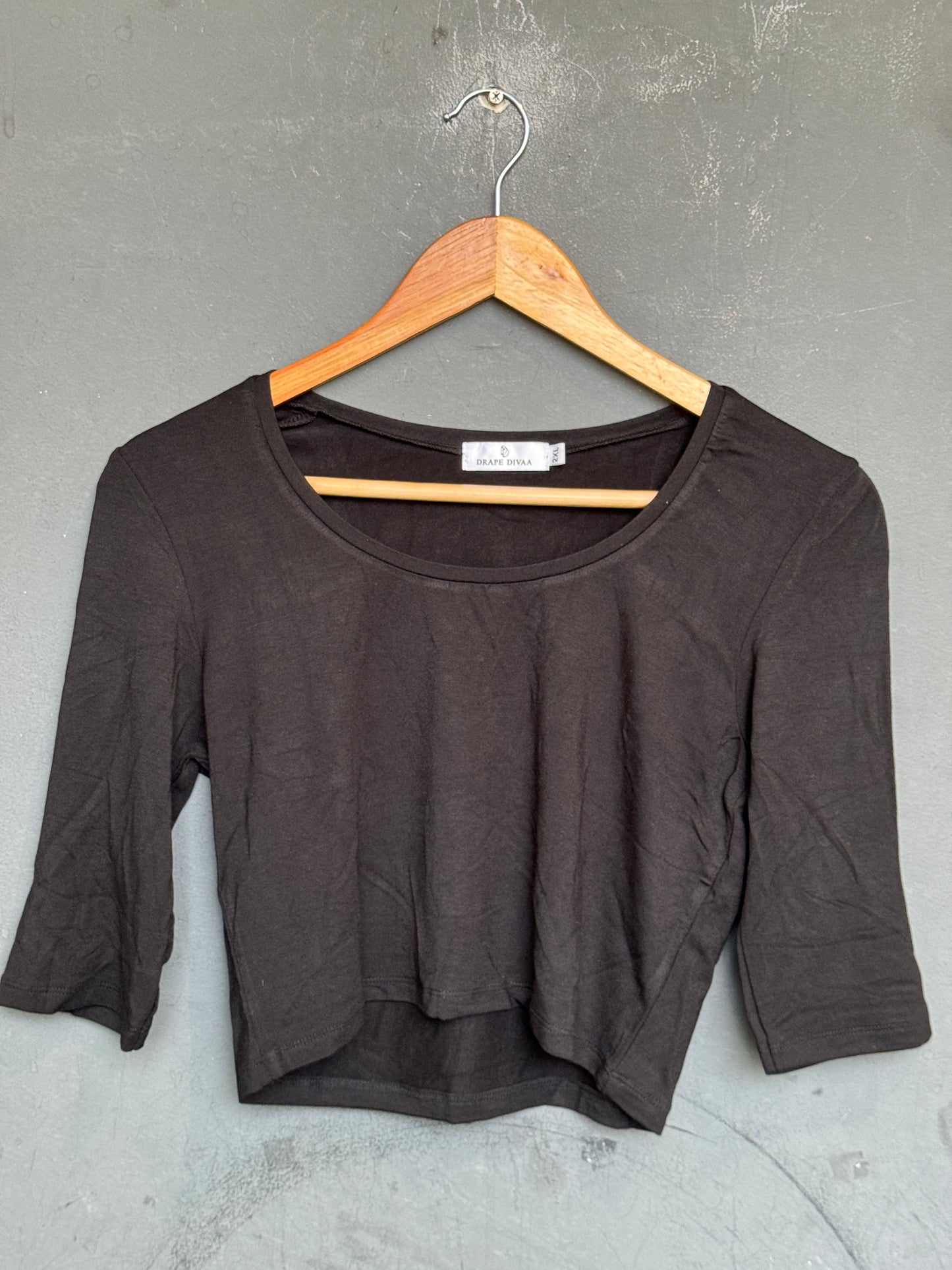 Stretchable elbow sleeves free size plain blouse