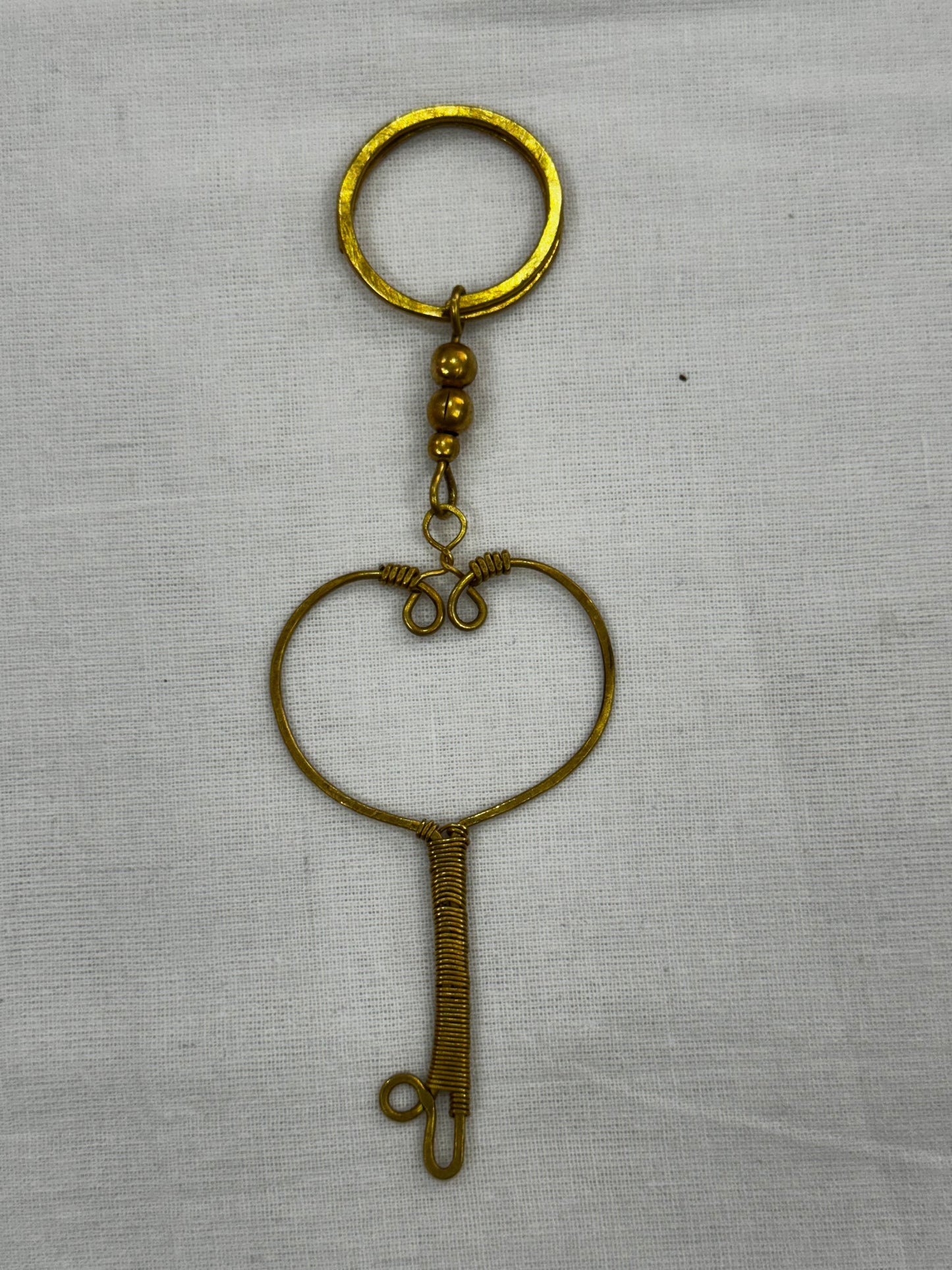 Quirky Brass key ring - handcrafted