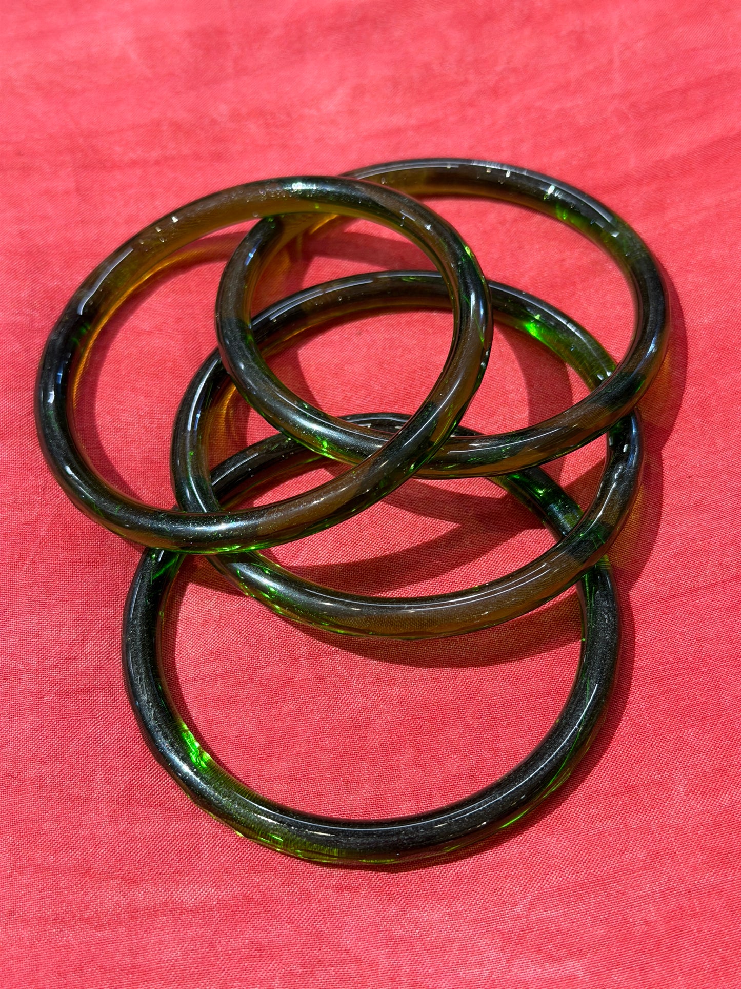 Cut work glass handcrafted bangle - single