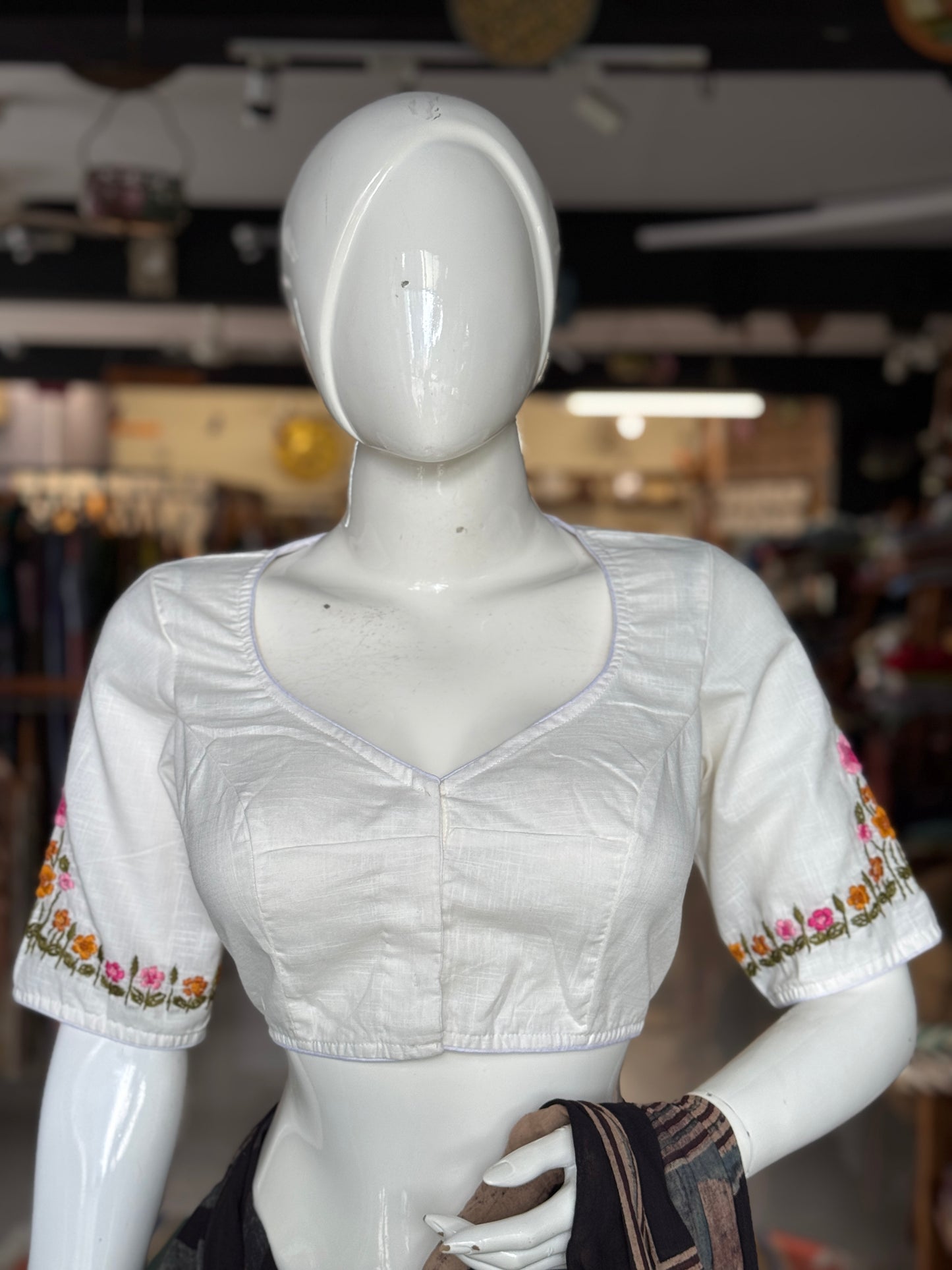 Butterfly garden - cotton hand embroidered blouse - colors available