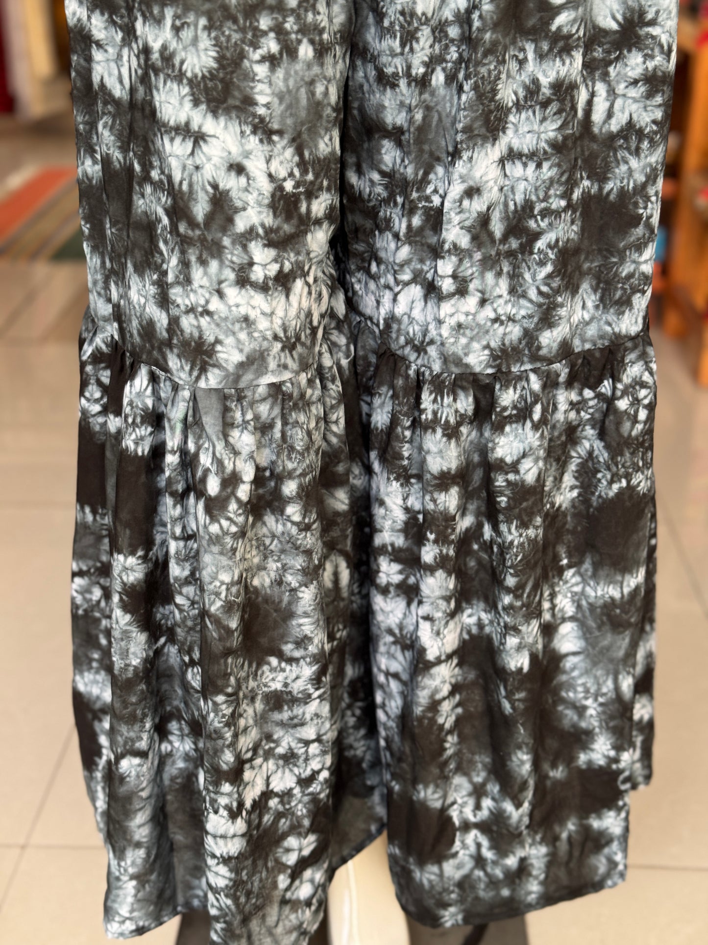 Black tie dye sharara pants on soft modal - free size