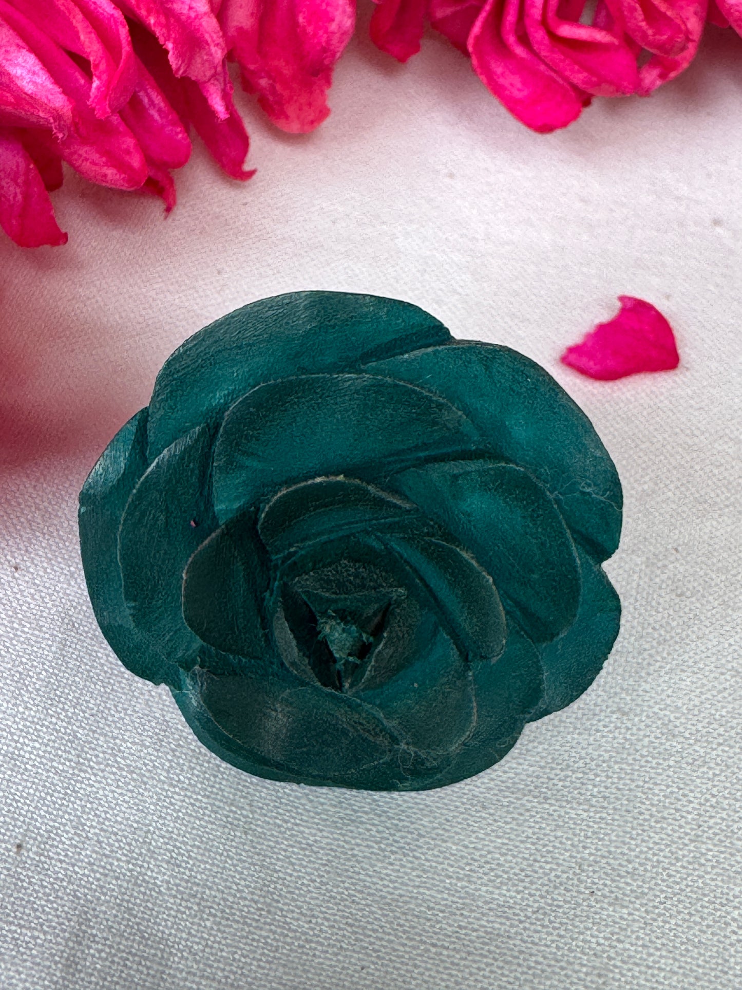 Rose hand carved finger ring in yellow wood - color options available