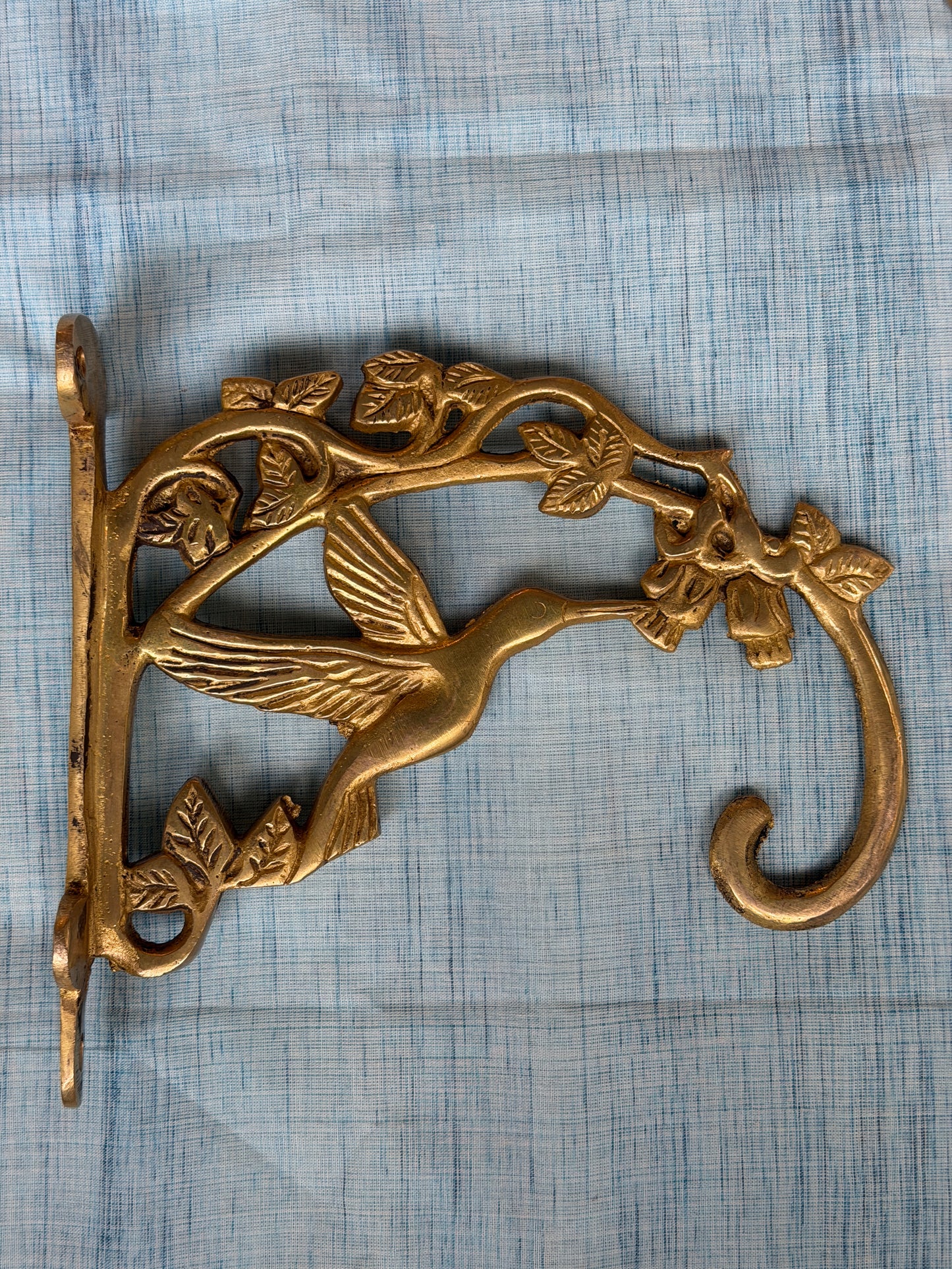Bird wall bracket in brass - 2 piece set