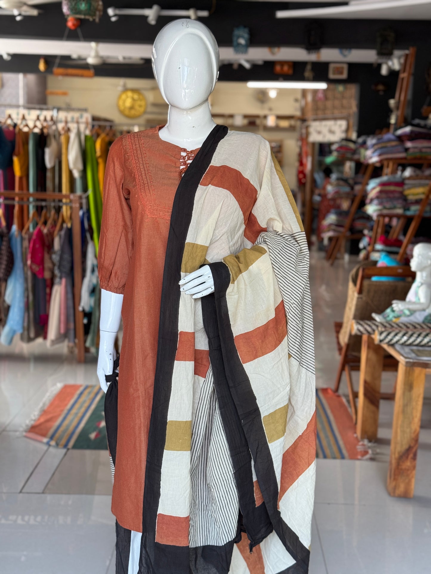 Hand block printed cotton dupatta - colour n designs options available