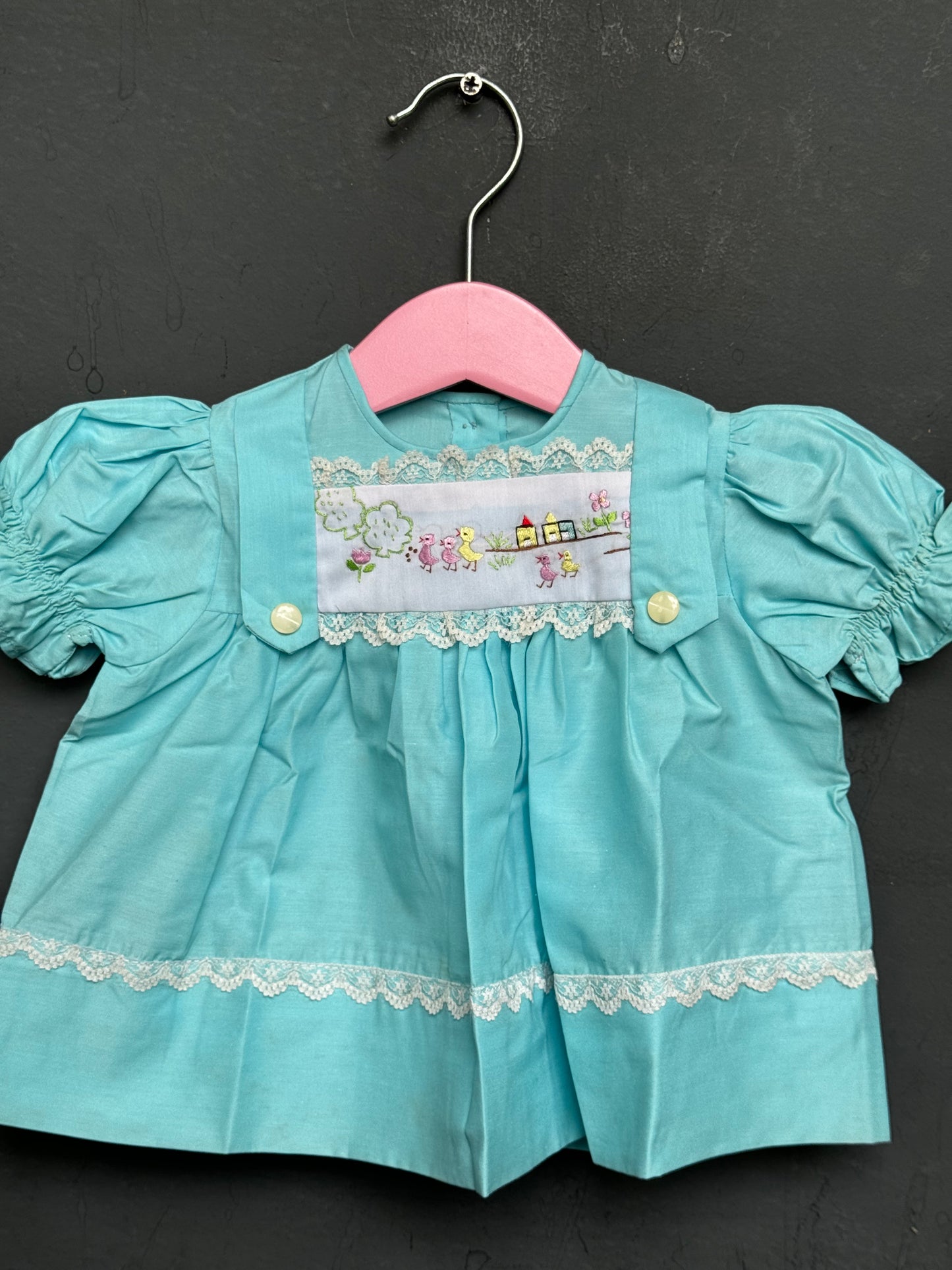 New born baby girl embroidered vintage look frocks