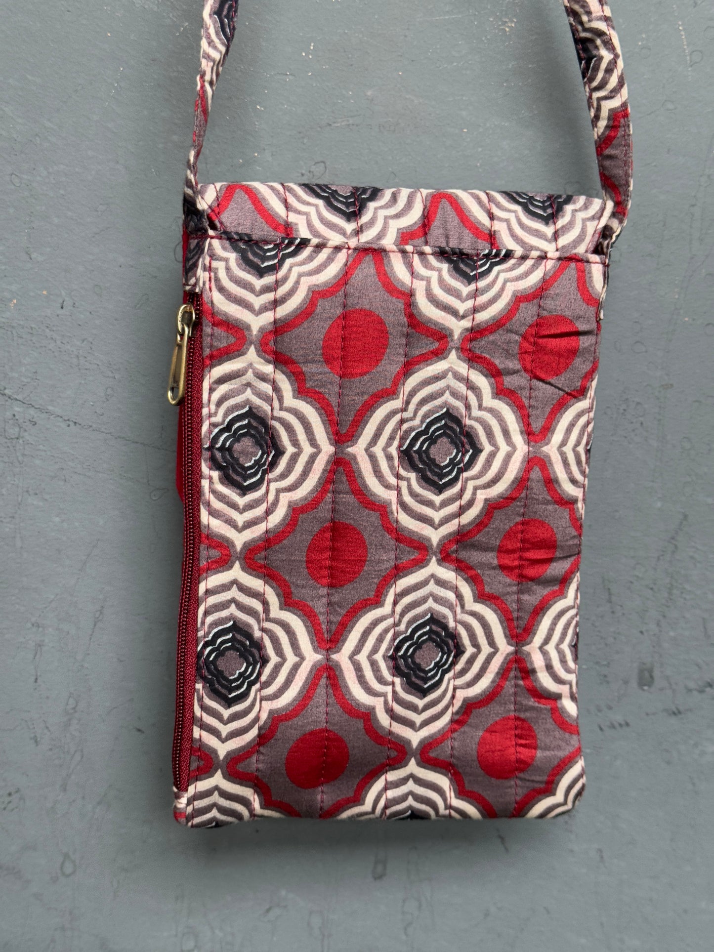 Quilted mobile phone fabric sling- carry your essentials