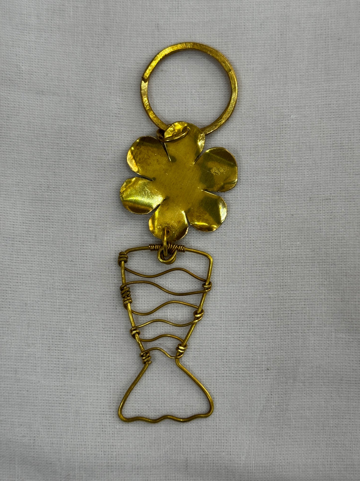 Quirky Brass key ring - handcrafted