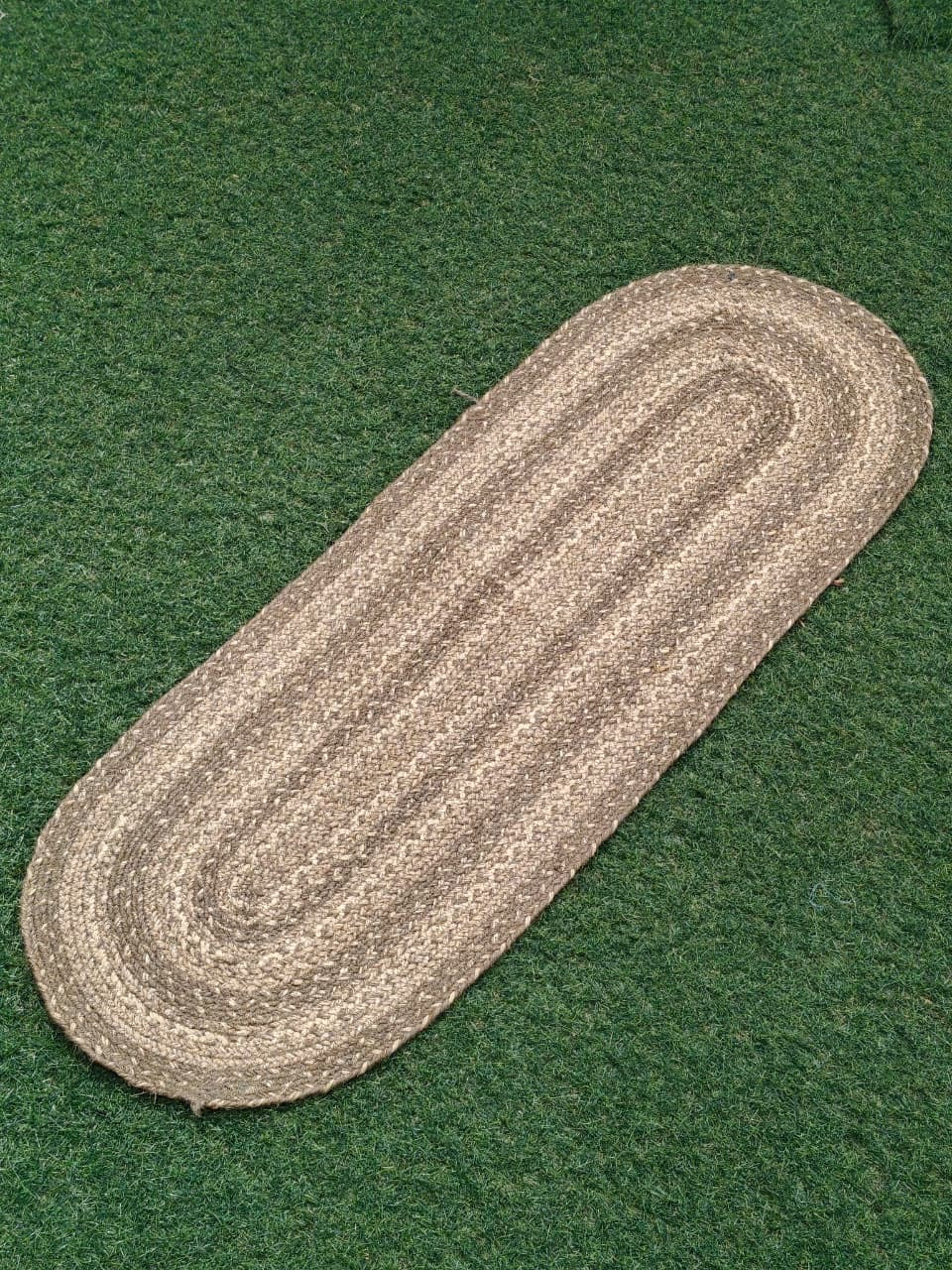 Jute handwoven oval mat - click to see colour options