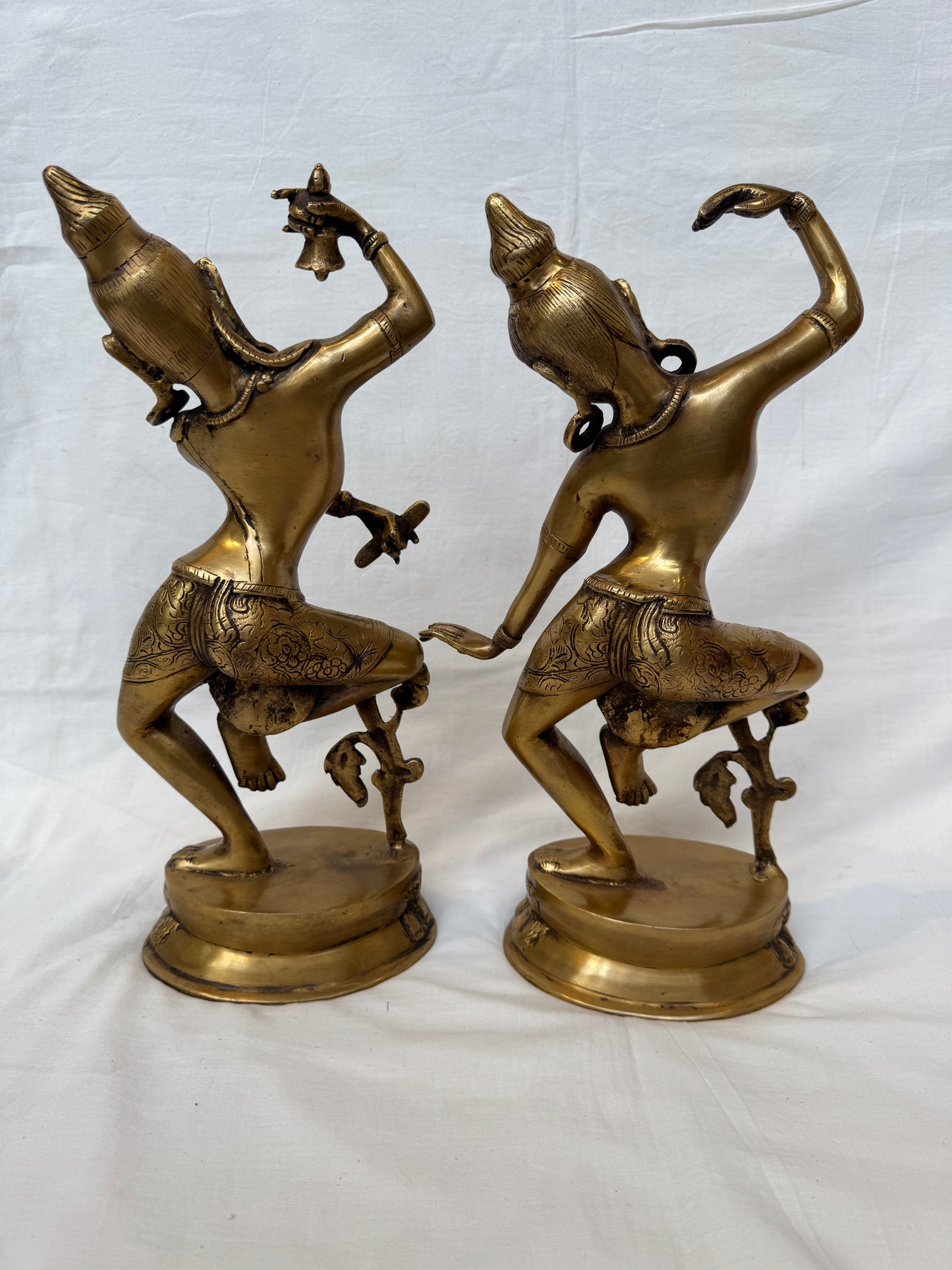 Shiv ji n Parvati ji - vintage brass statues in dancing pose