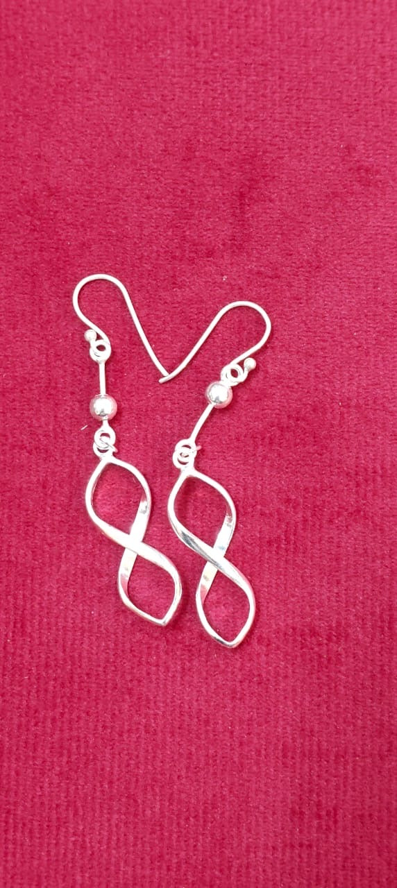 Infinity drops hooks earrings in 92.5 sterling silver