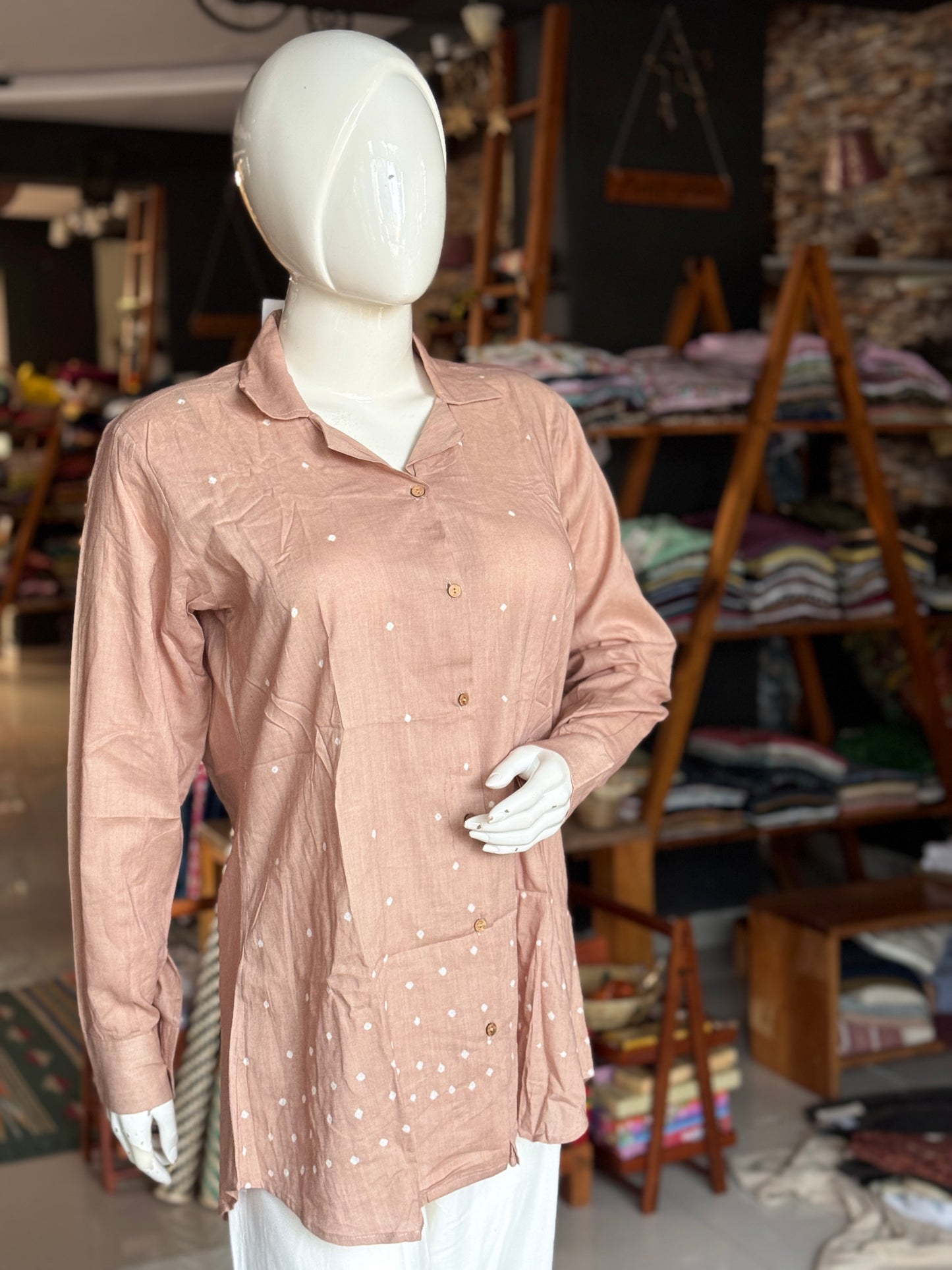 Bandini tie n dye full sleeves soft cotton shirt for women