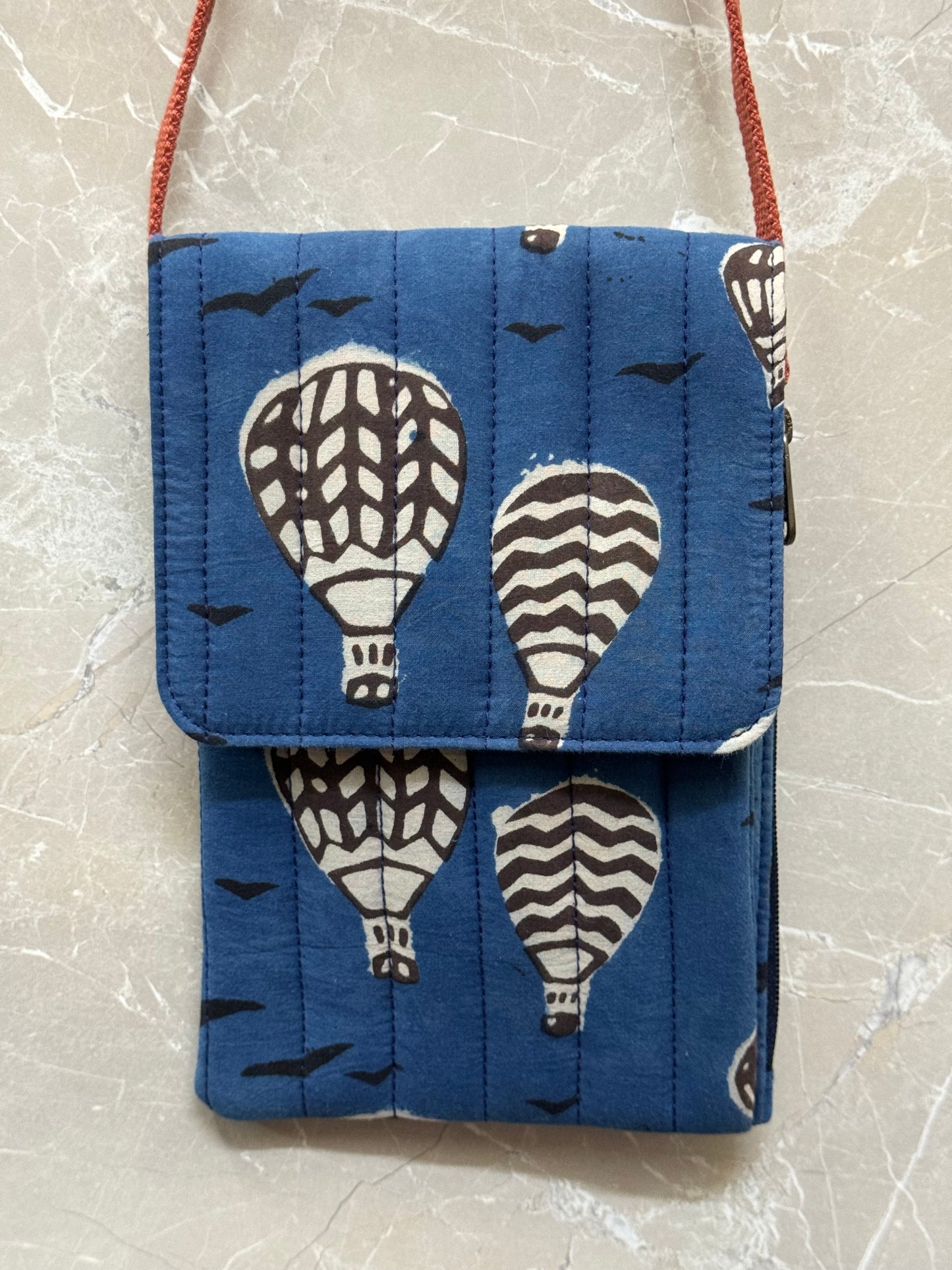 Quilted mobile phone fabric sling- carry your essentials