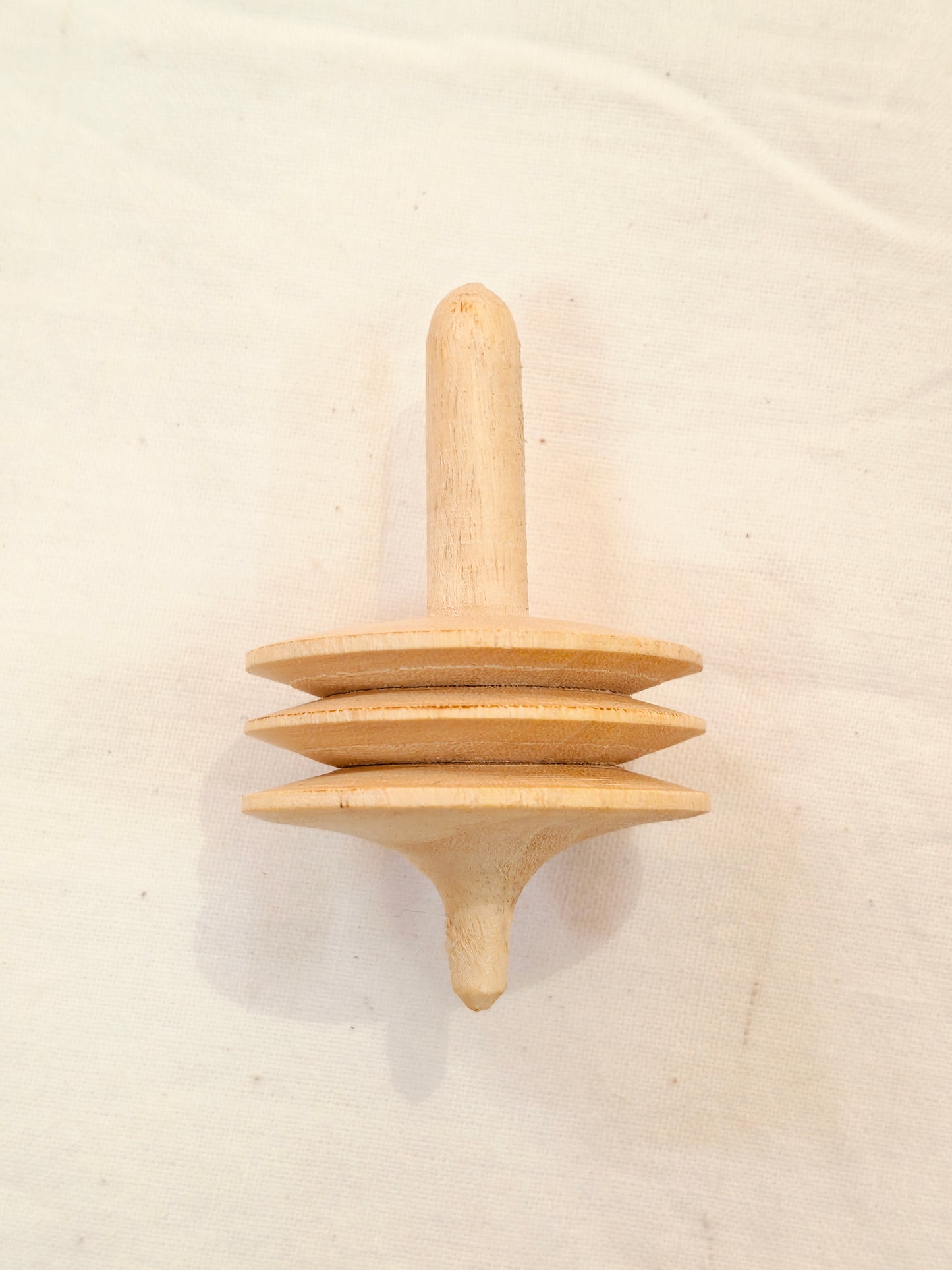 Natural wooden handmade spin top / bongaram