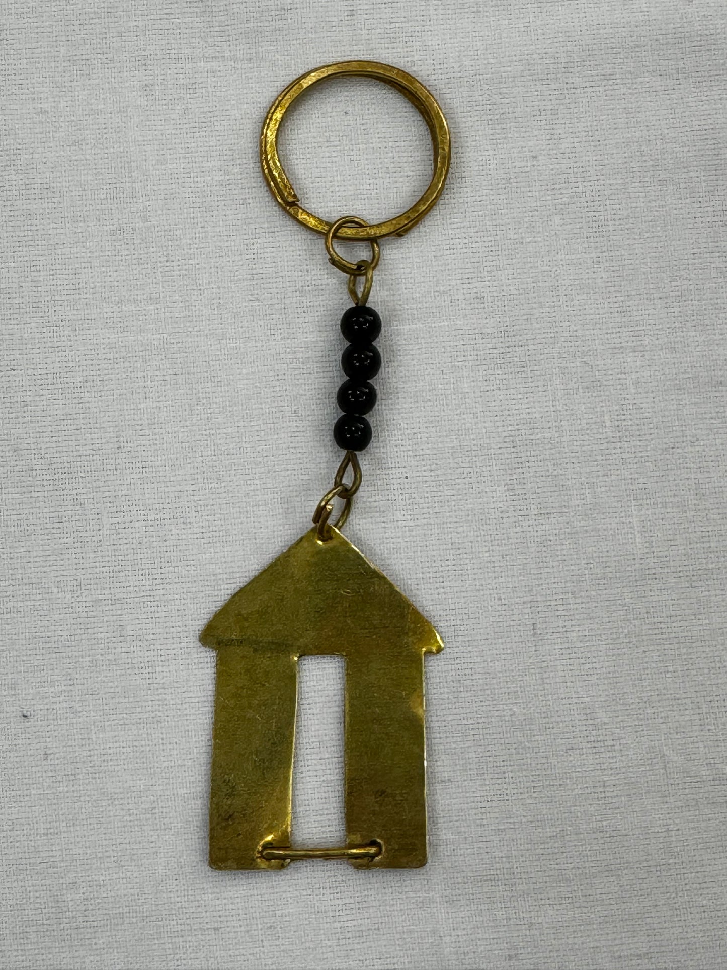 Quirky Brass key ring - handcrafted